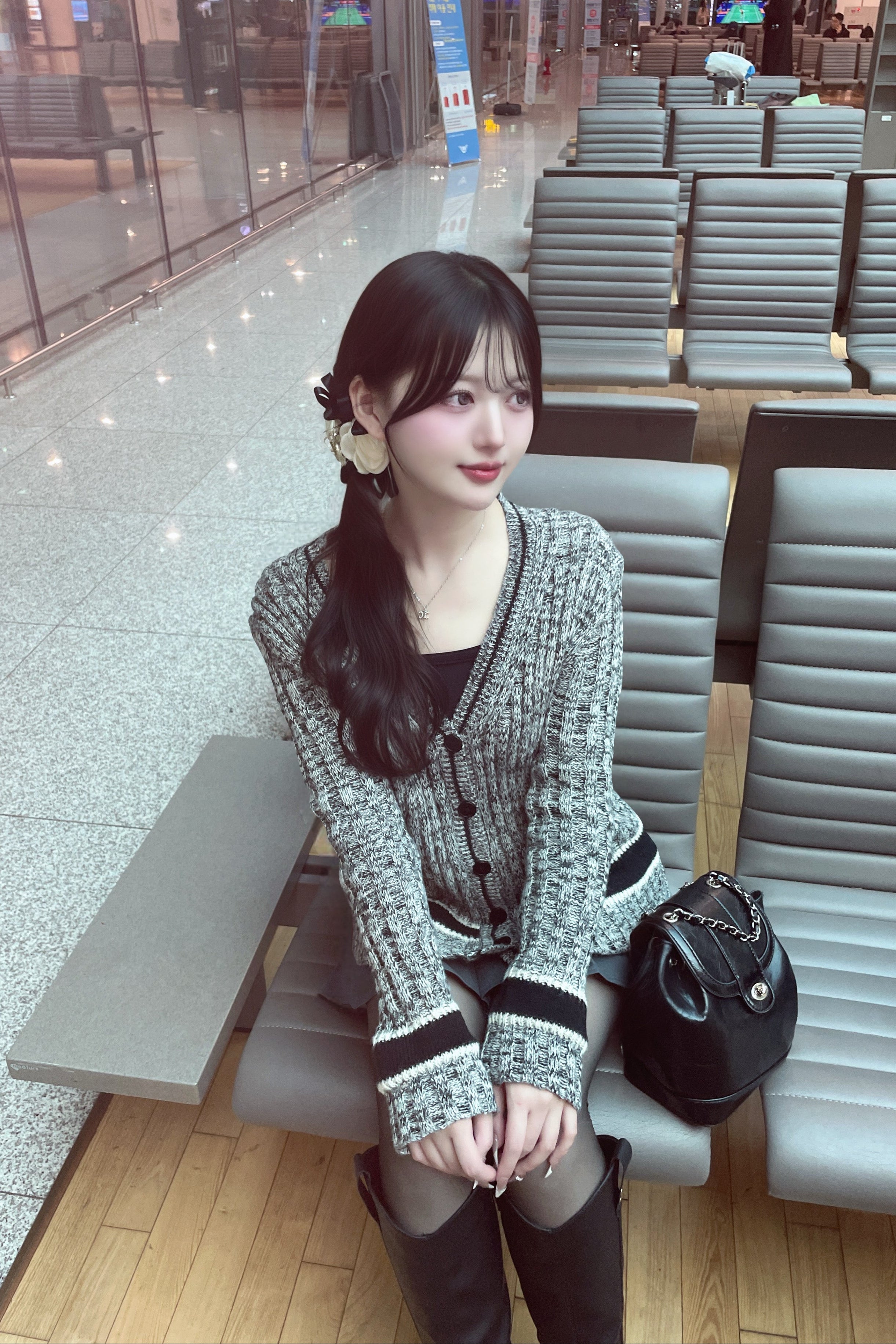 バイカラーニットカーディガン KR13921