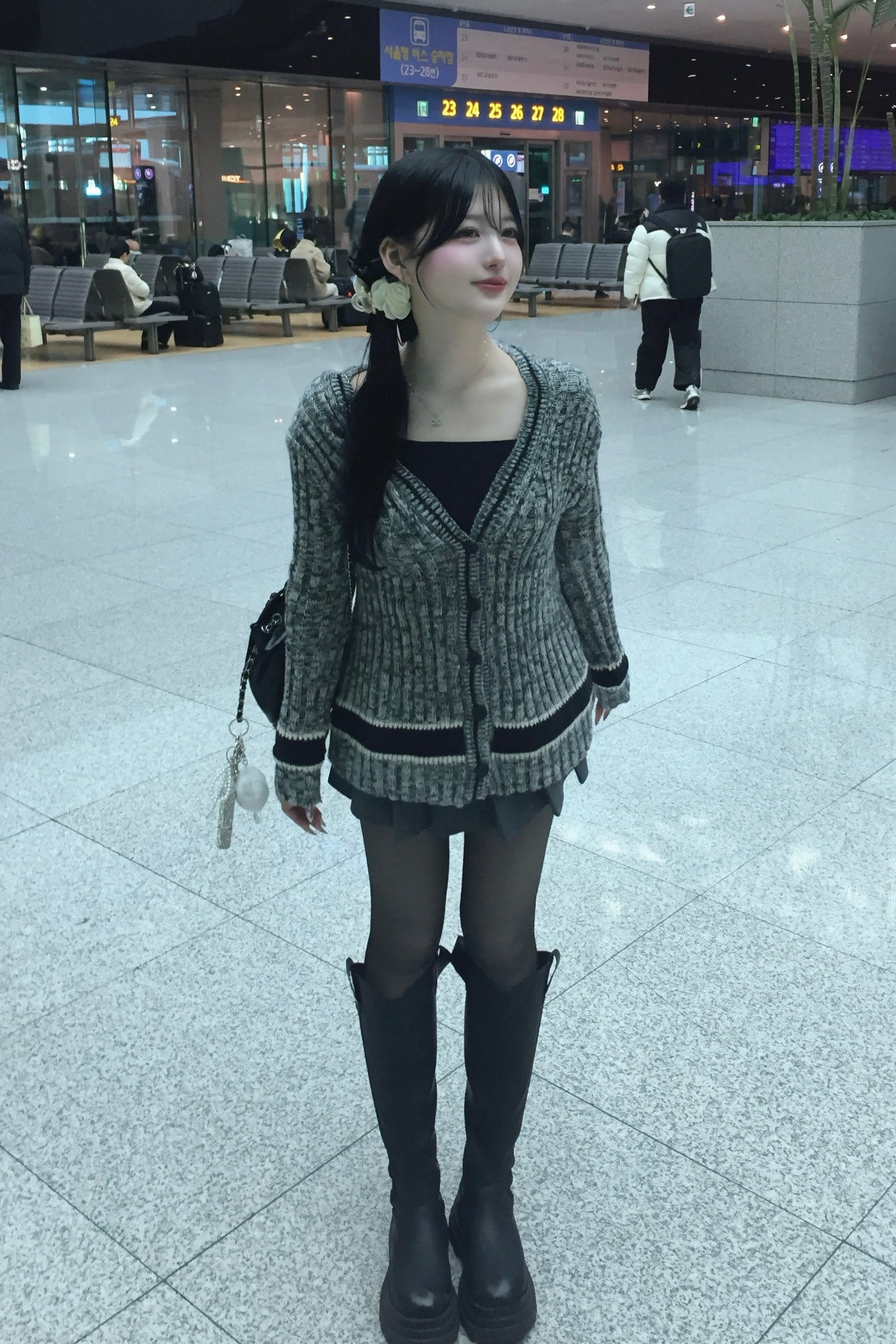 バイカラーニットカーディガン KR13921