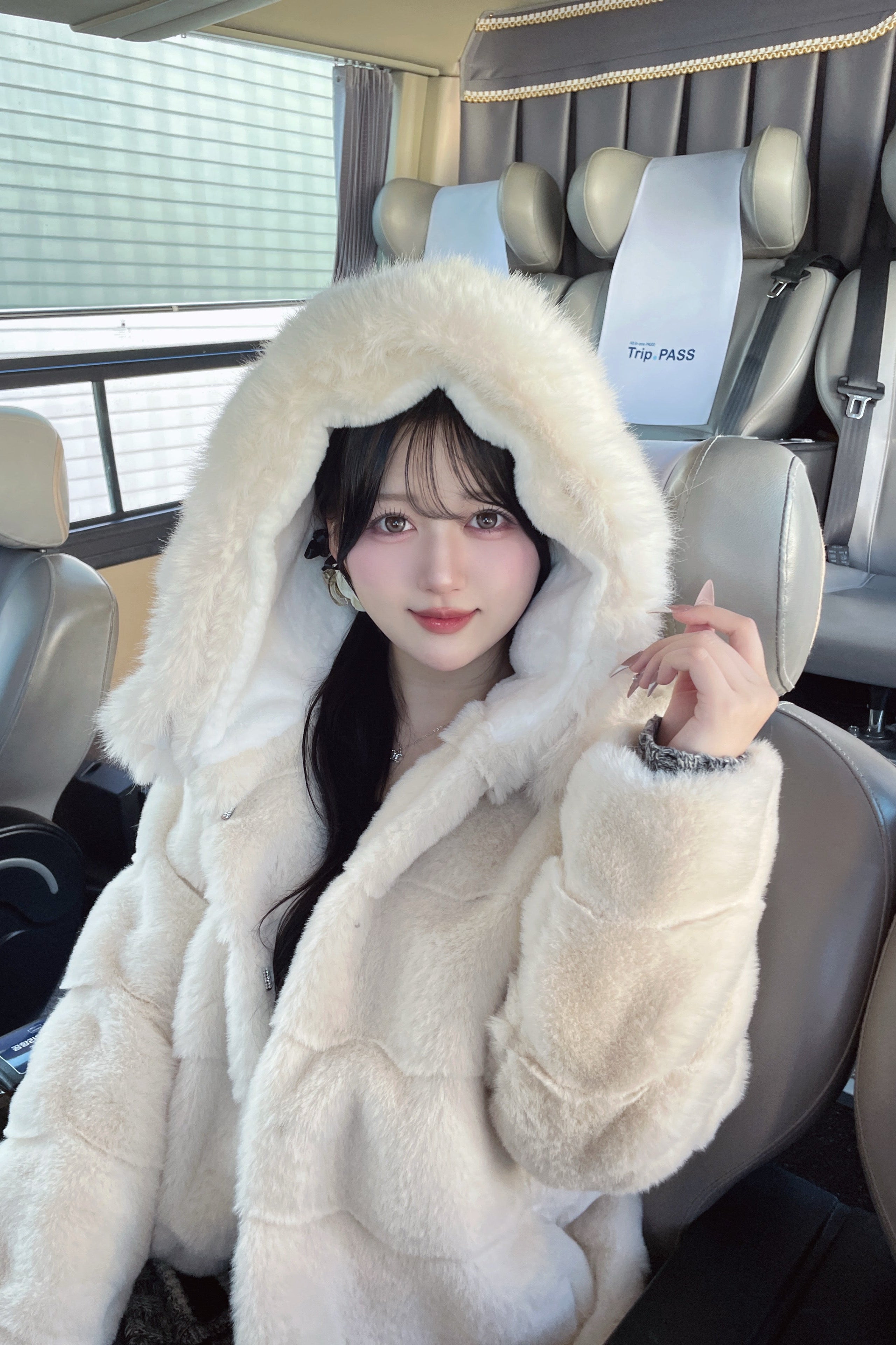 フェイクファーミドルコート KR30352