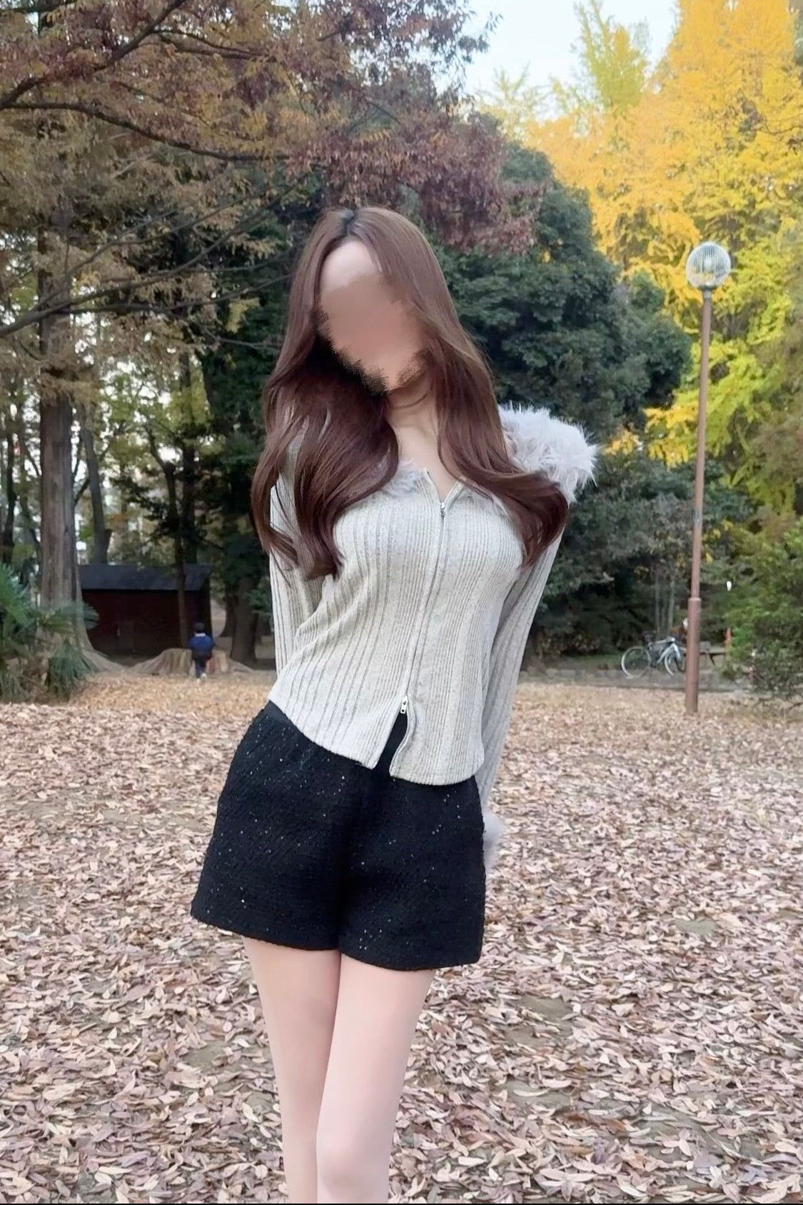 ファーカラーファーカフリブニット KR13594