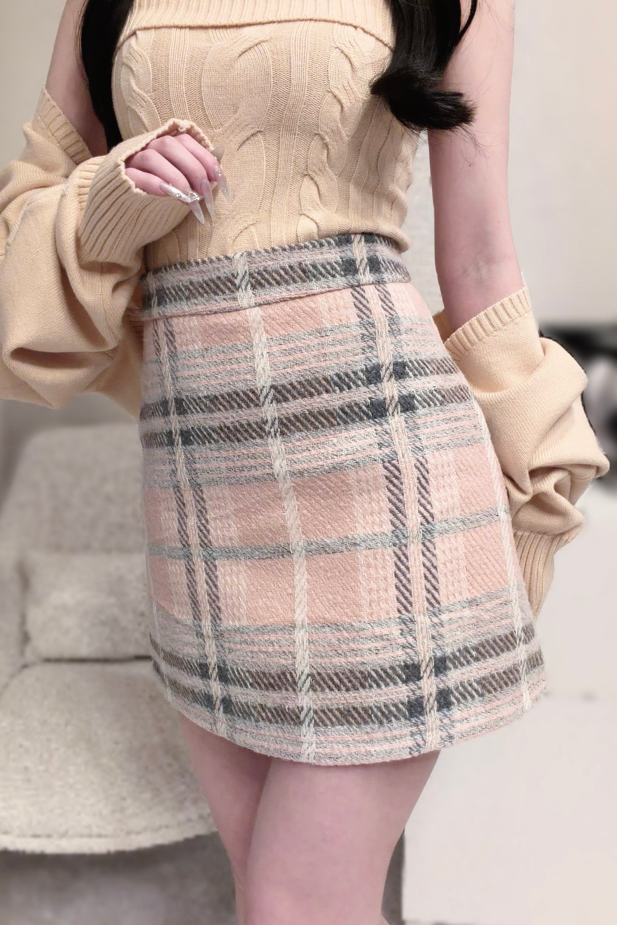 チェックツイードスカート KR13830