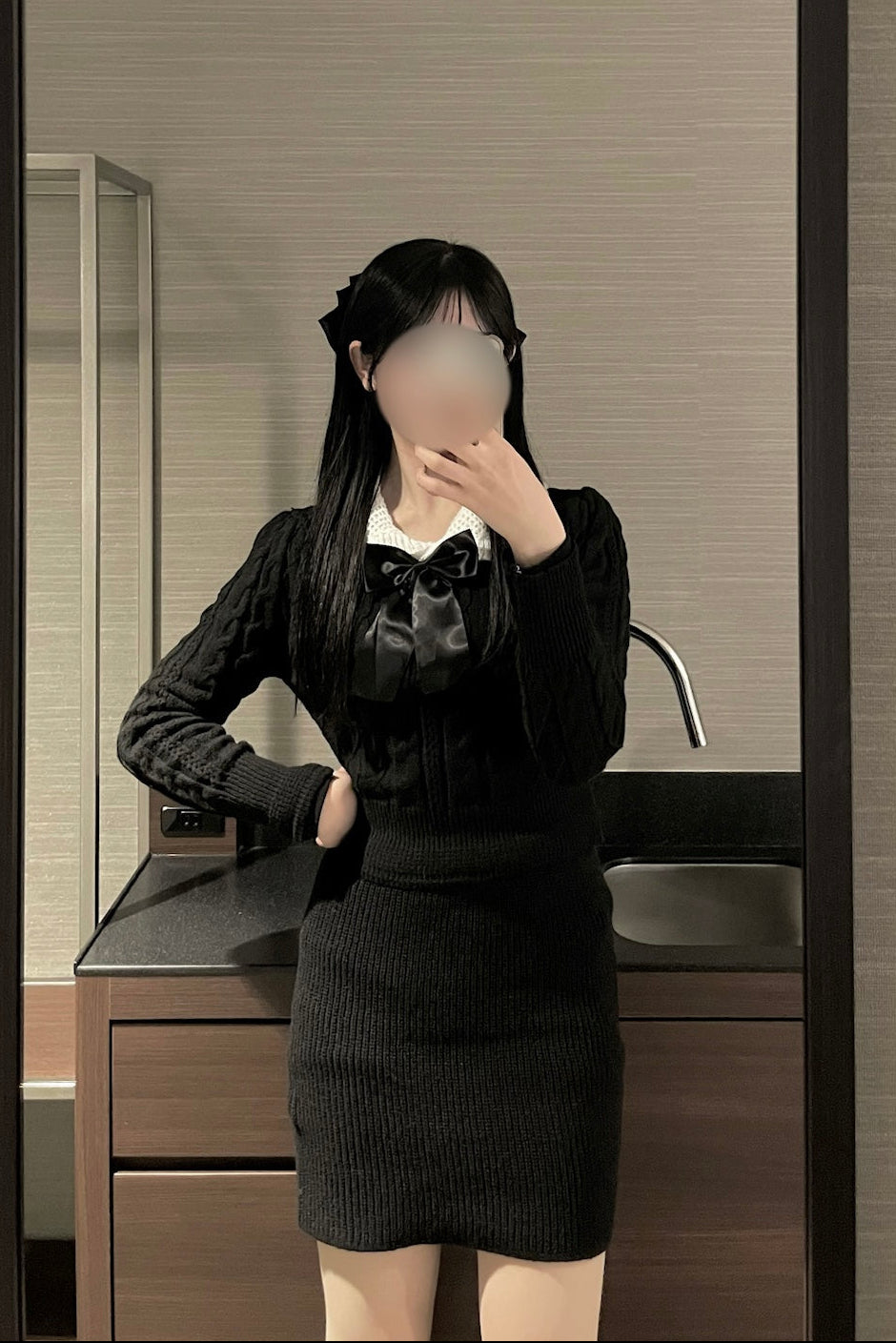 クラシカルボウタイニットセットアップ KR30411