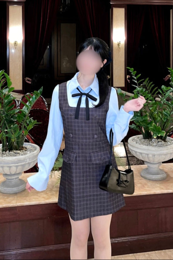 レトロスクールチェックワンピース KR14779
