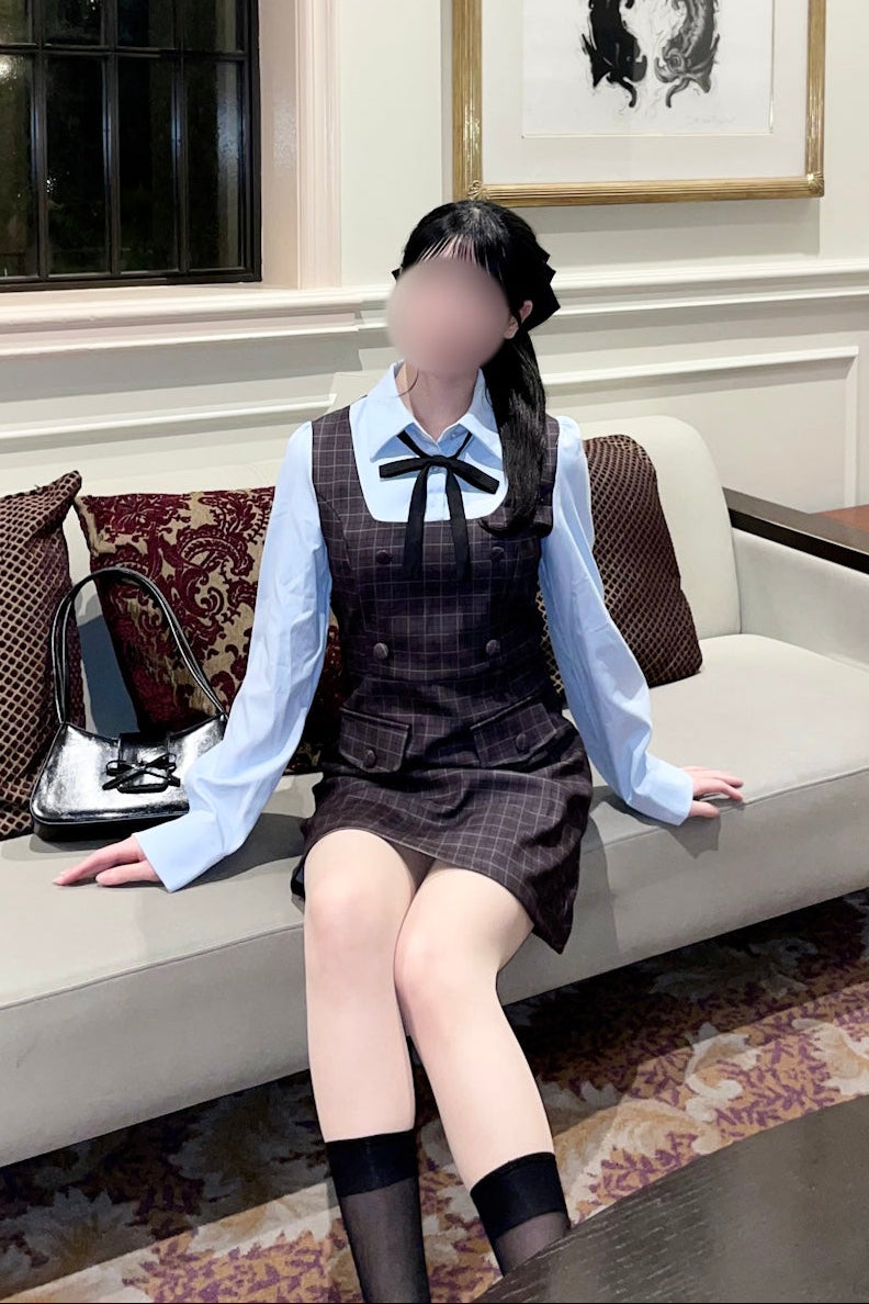 レトロスクールチェックワンピース KR14779