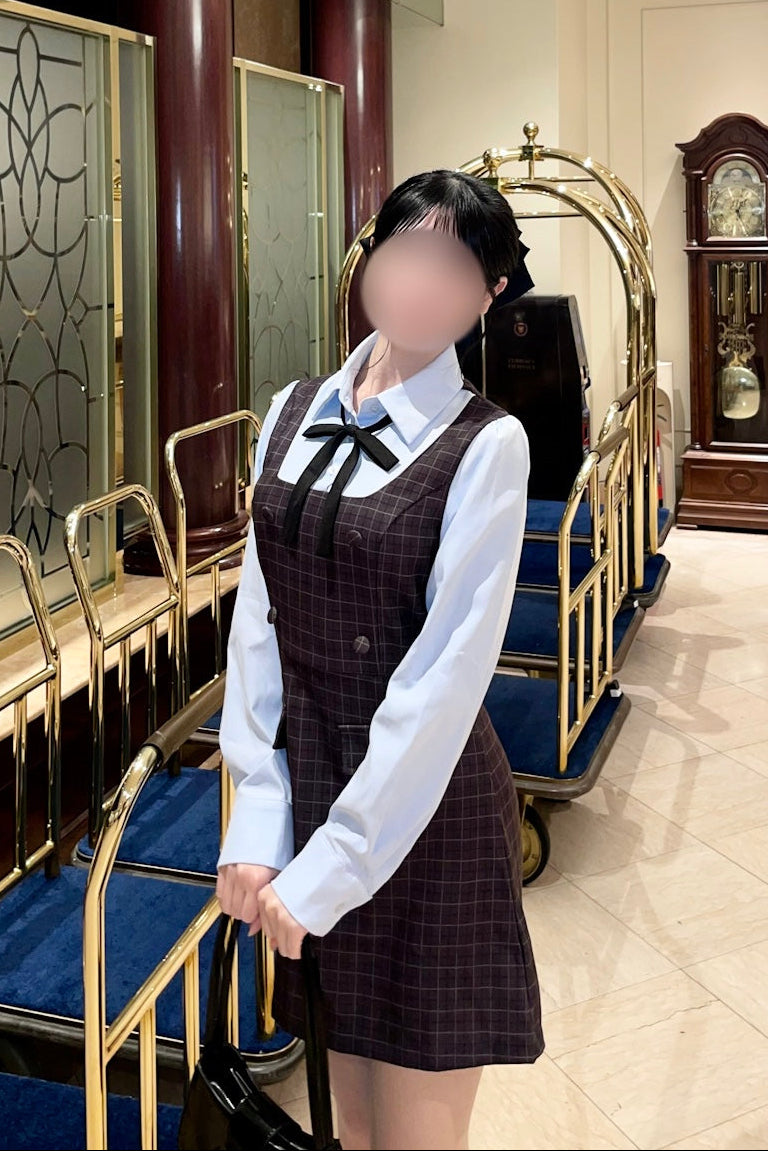 レトロスクールチェックワンピース KR14779