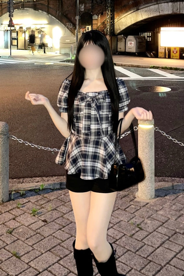 グリッターチェックトップス KR14797