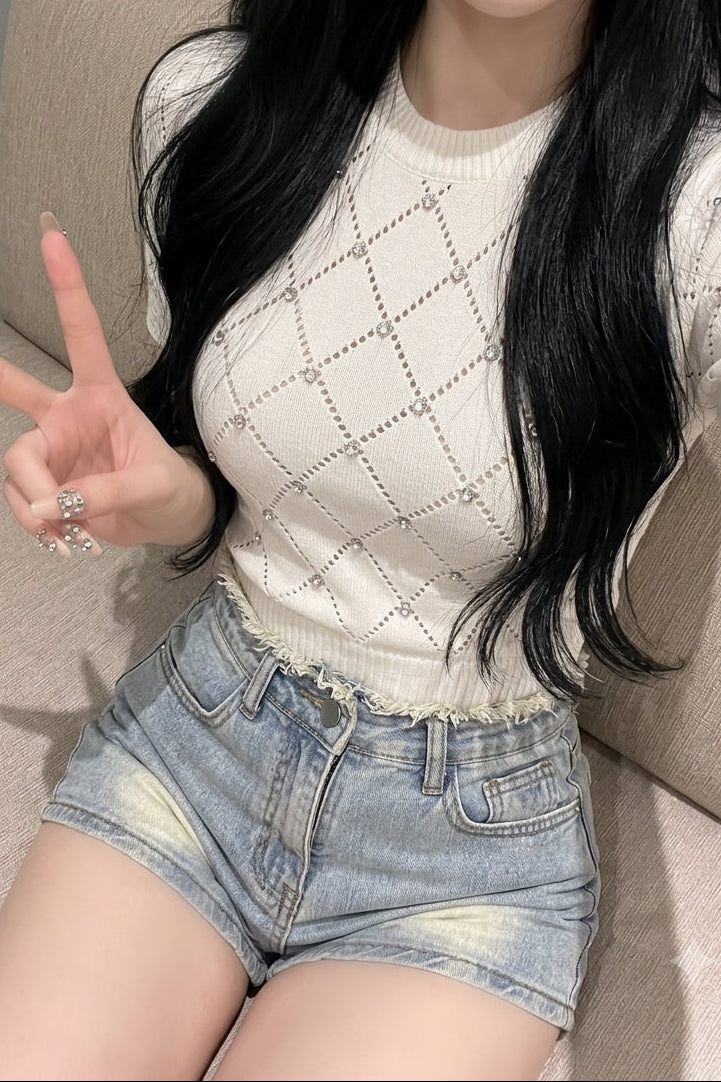 バックポケットリボンレースショートパンツ KR15584