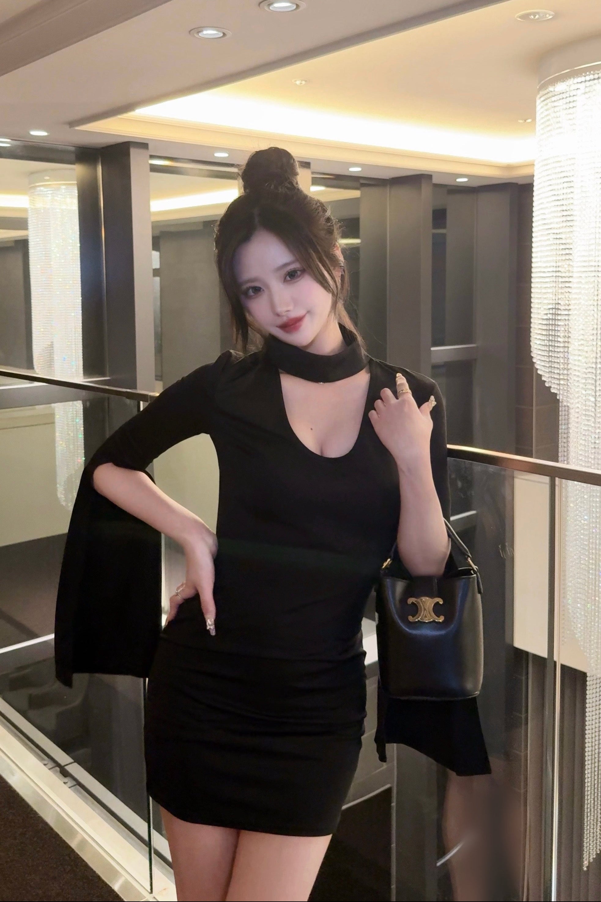 スリットフレアスリーブワンピース KR13215