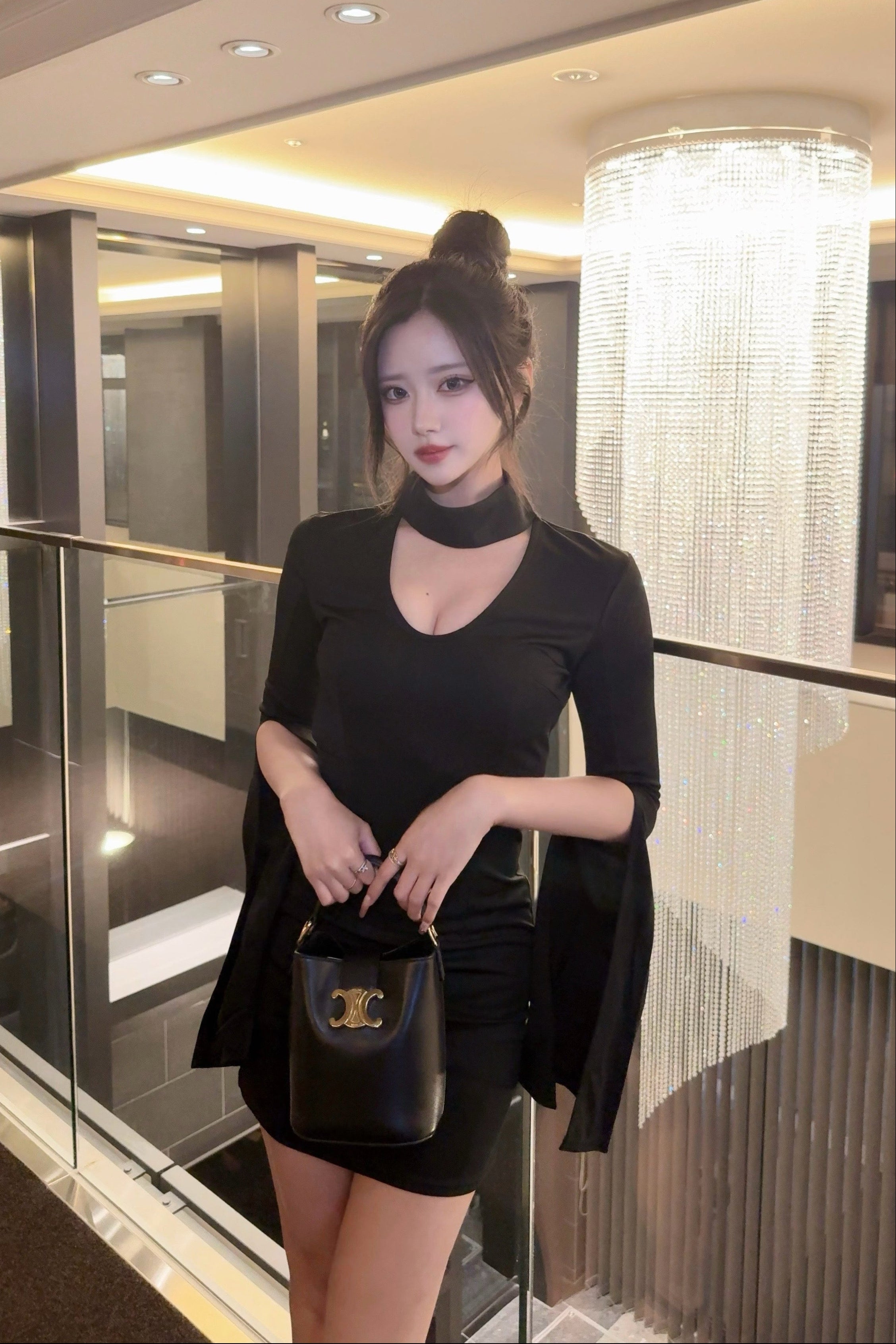 スリットフレアスリーブワンピース KR13215