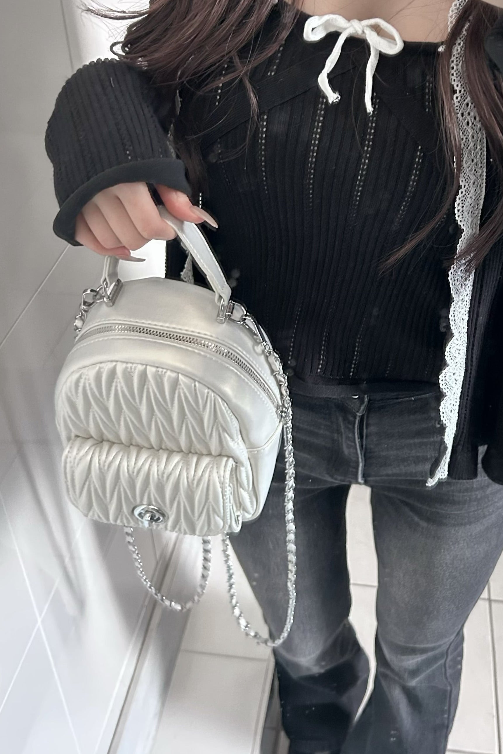 チェーンキルティングミニバッグパック KR14147