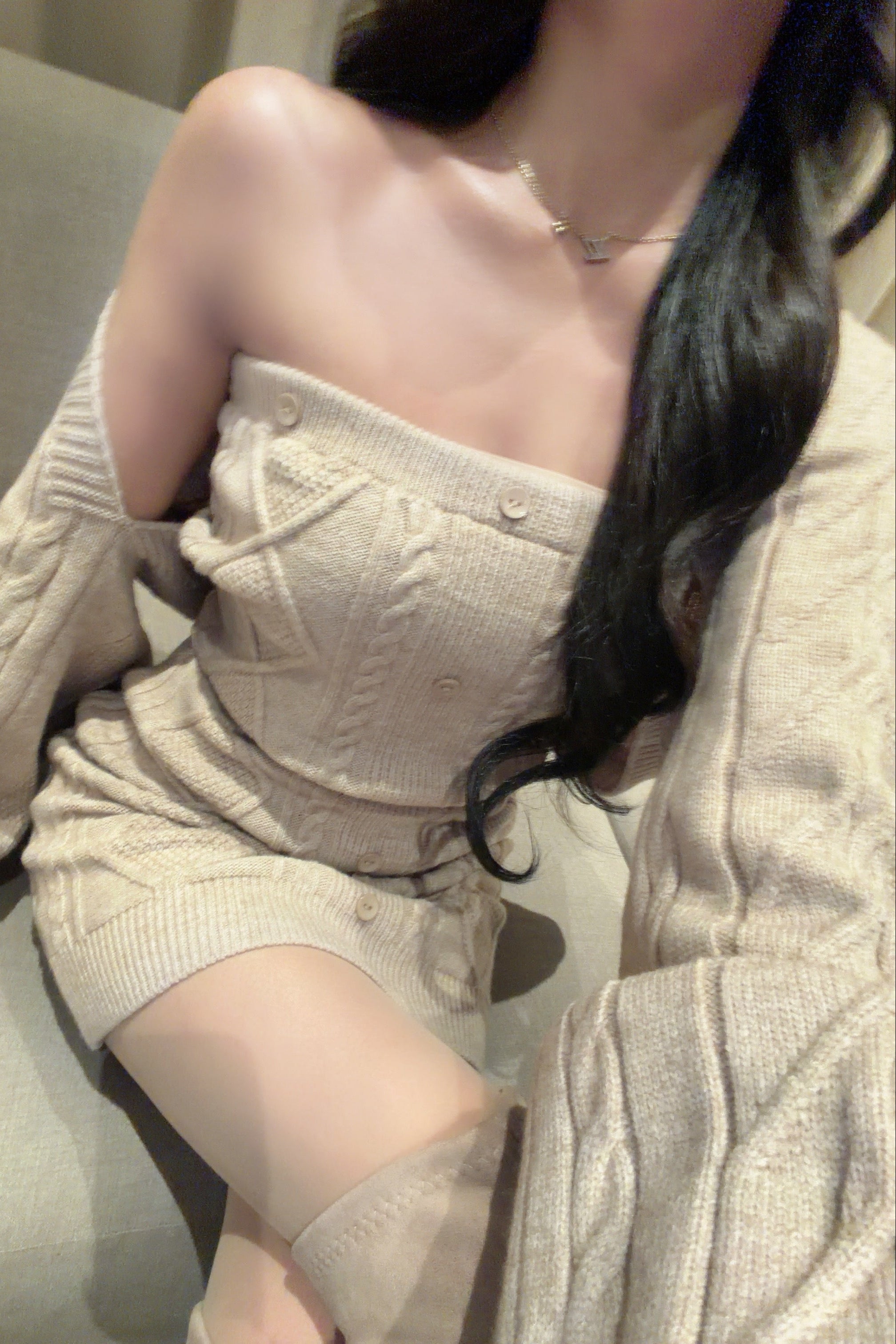 ワンショルニットワンピ KR14157