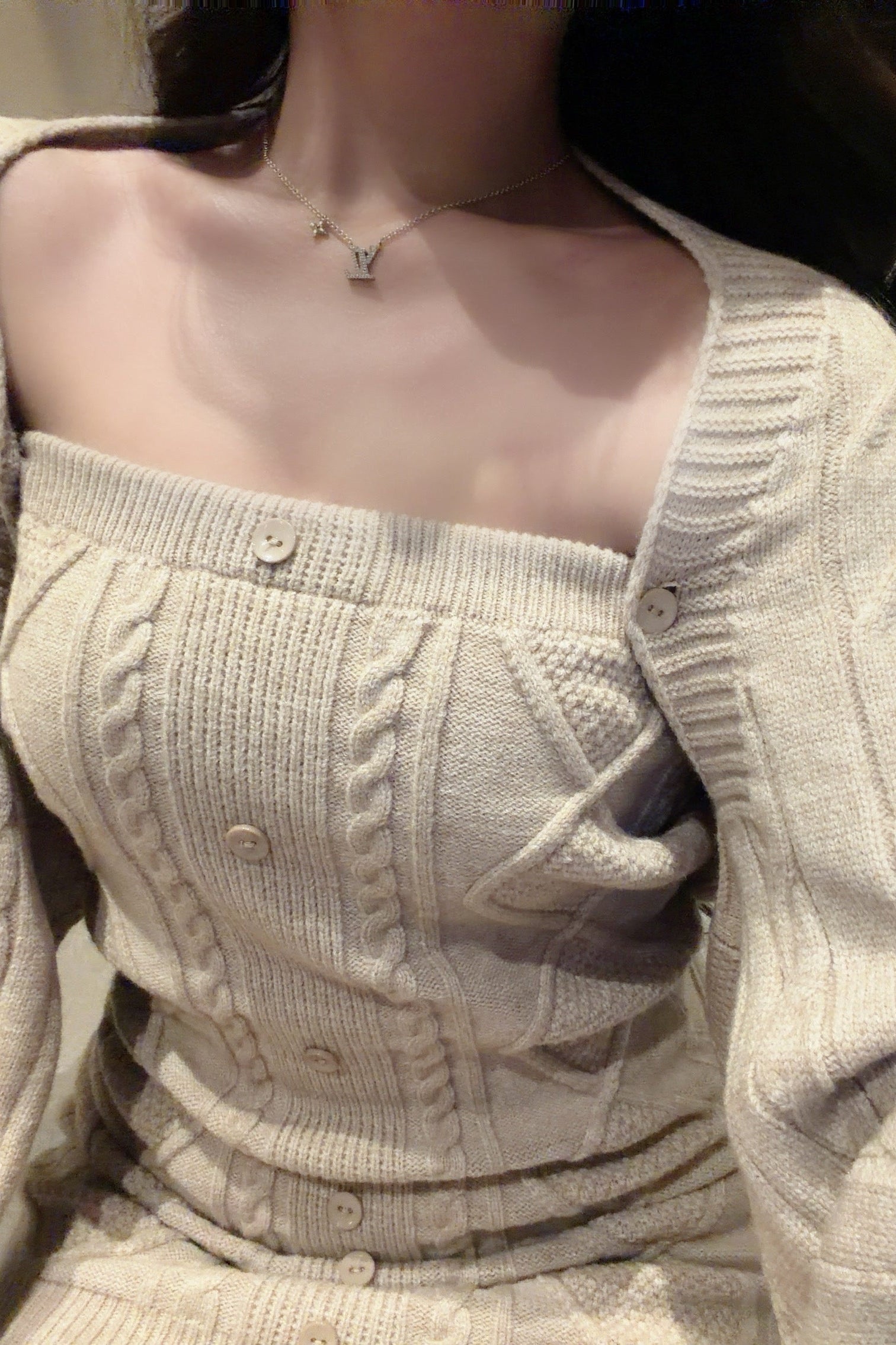 ワンショルニットワンピ KR14157