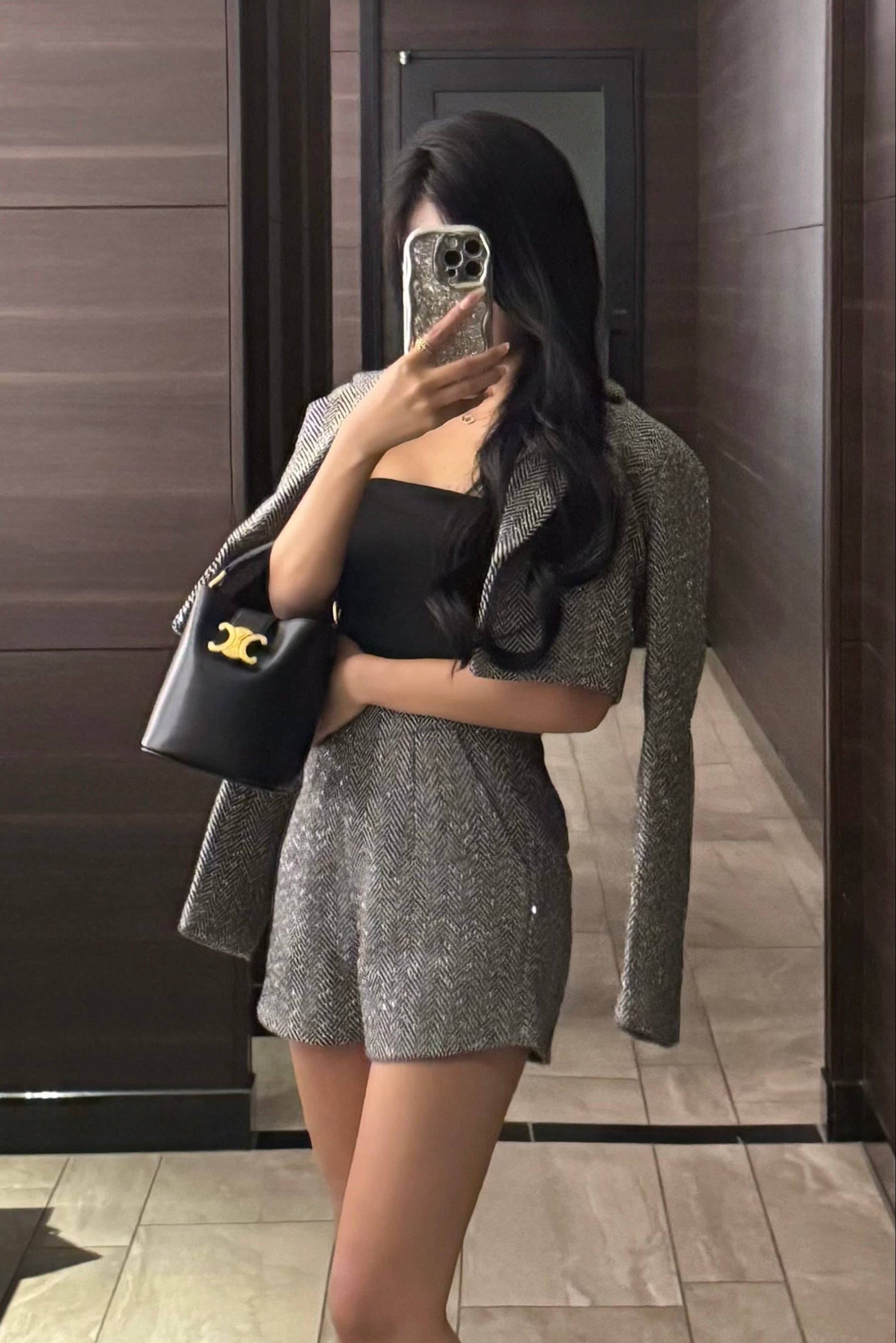 ヘリンボーンクロップドセットアップ KR13220