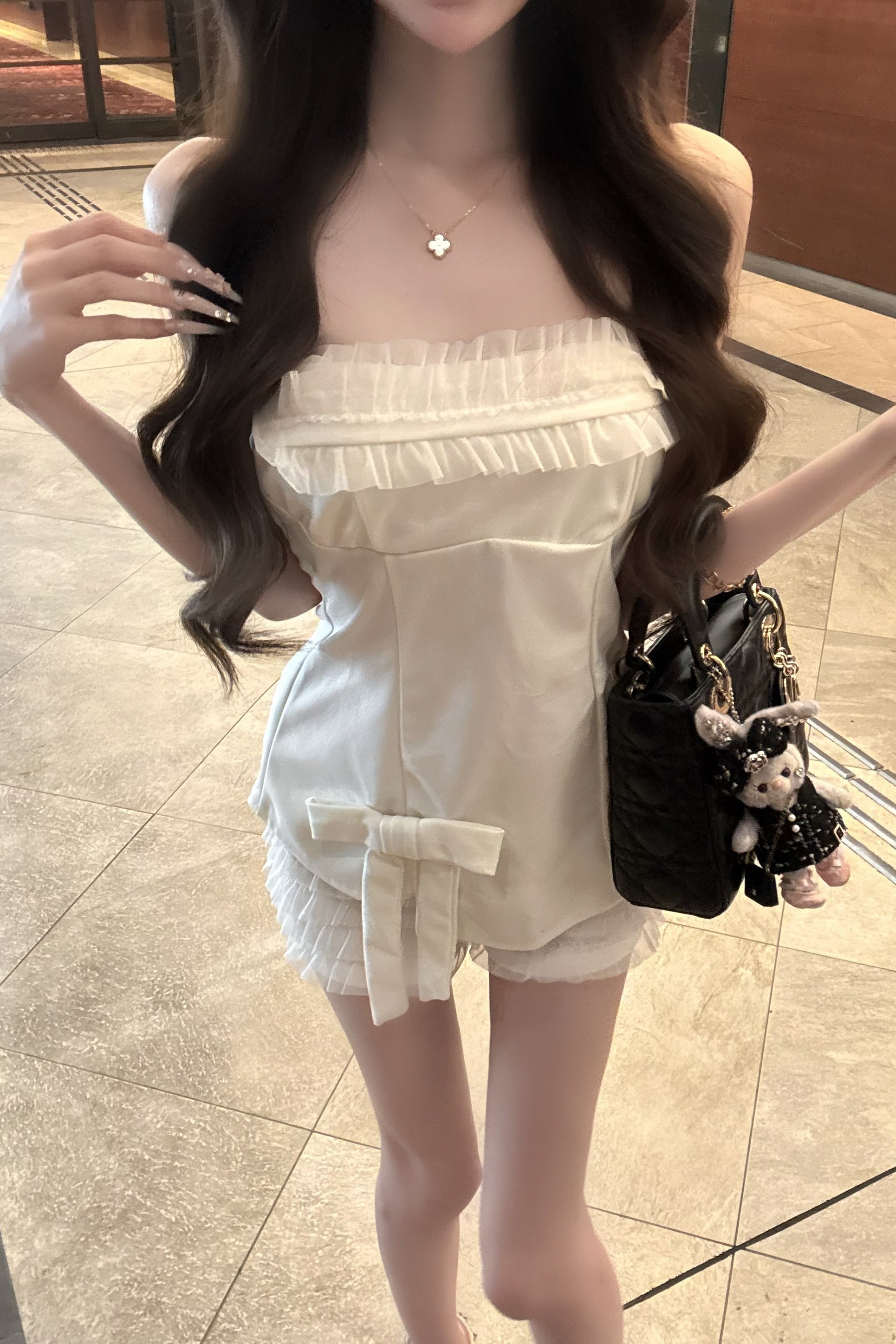 チュールフリルリボンセットアップ KR30553