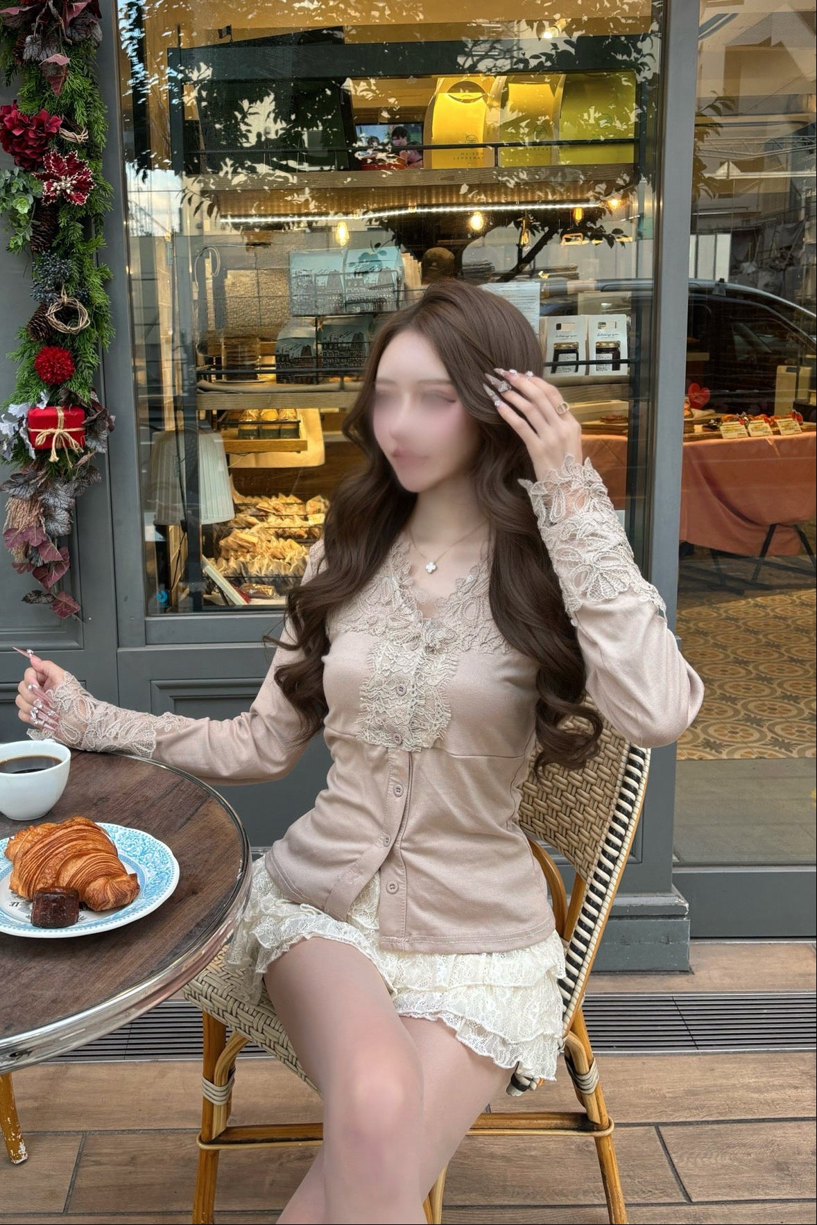 フラワーレースシアートップス KR13909