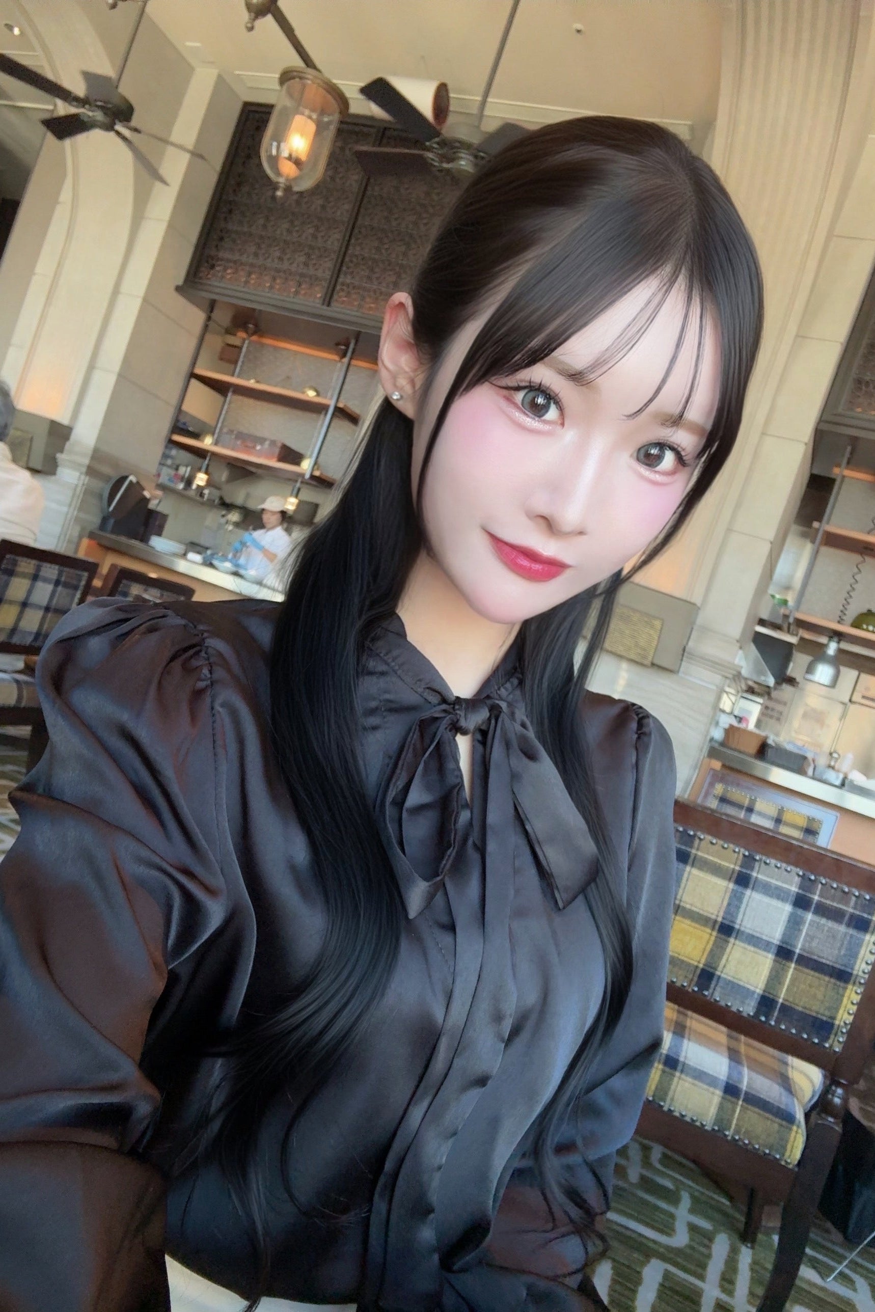 サテンリボンブラウス KR12835