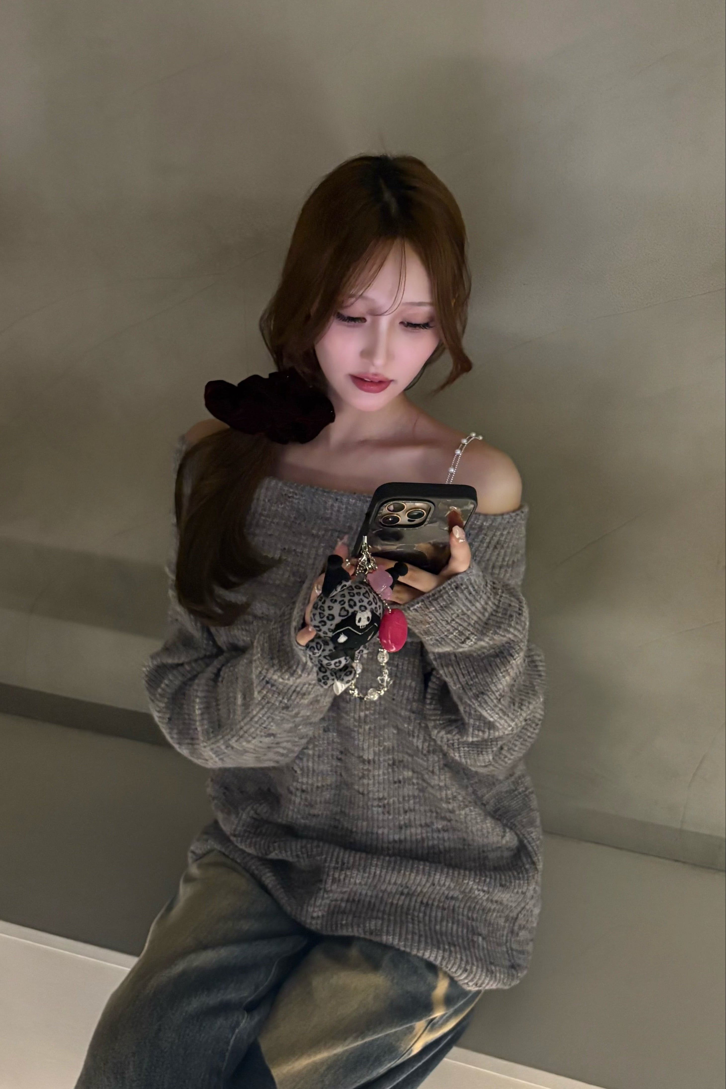 オフショルシンプルニット KR13593