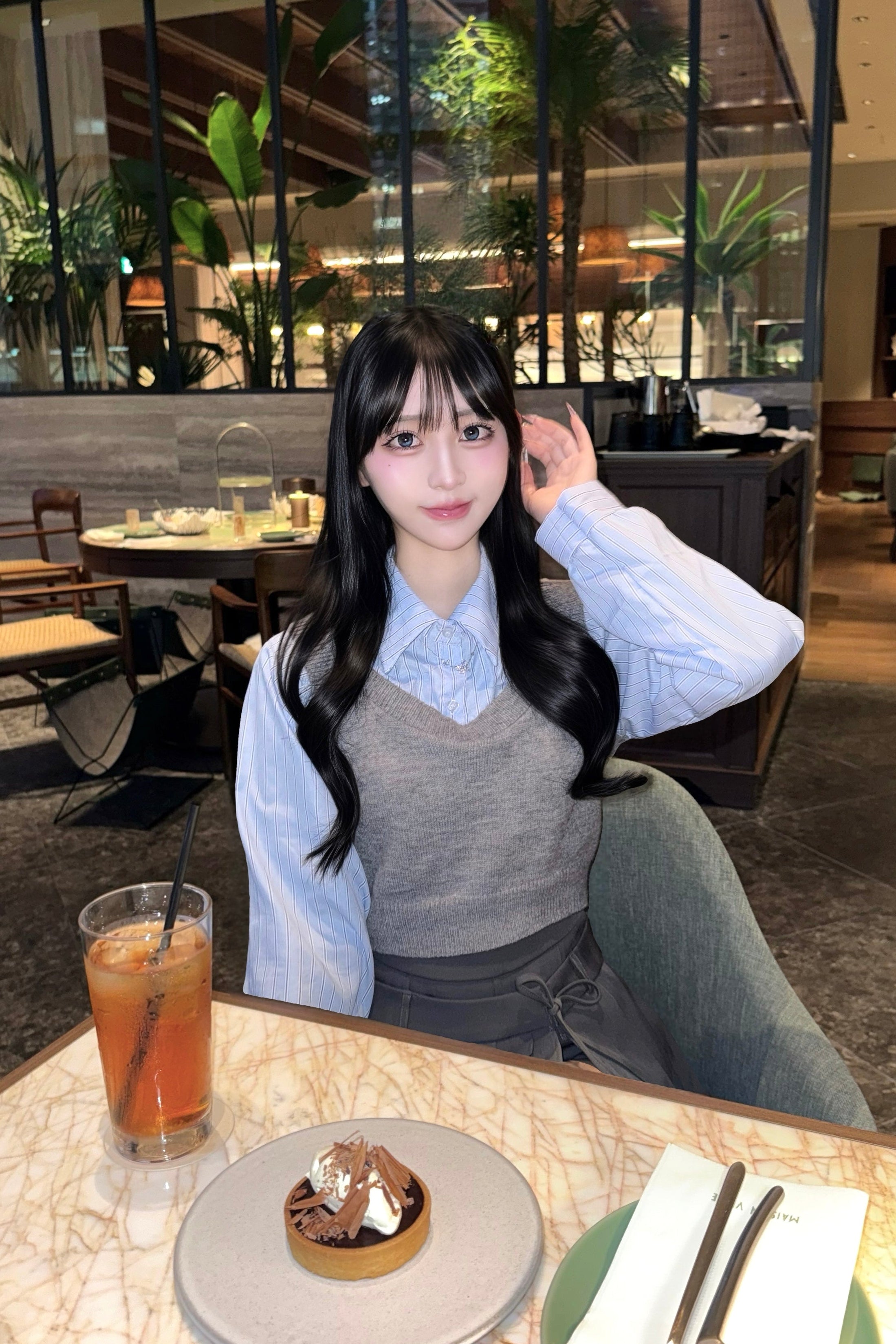 ニットベストドッキングシャツ KR13902