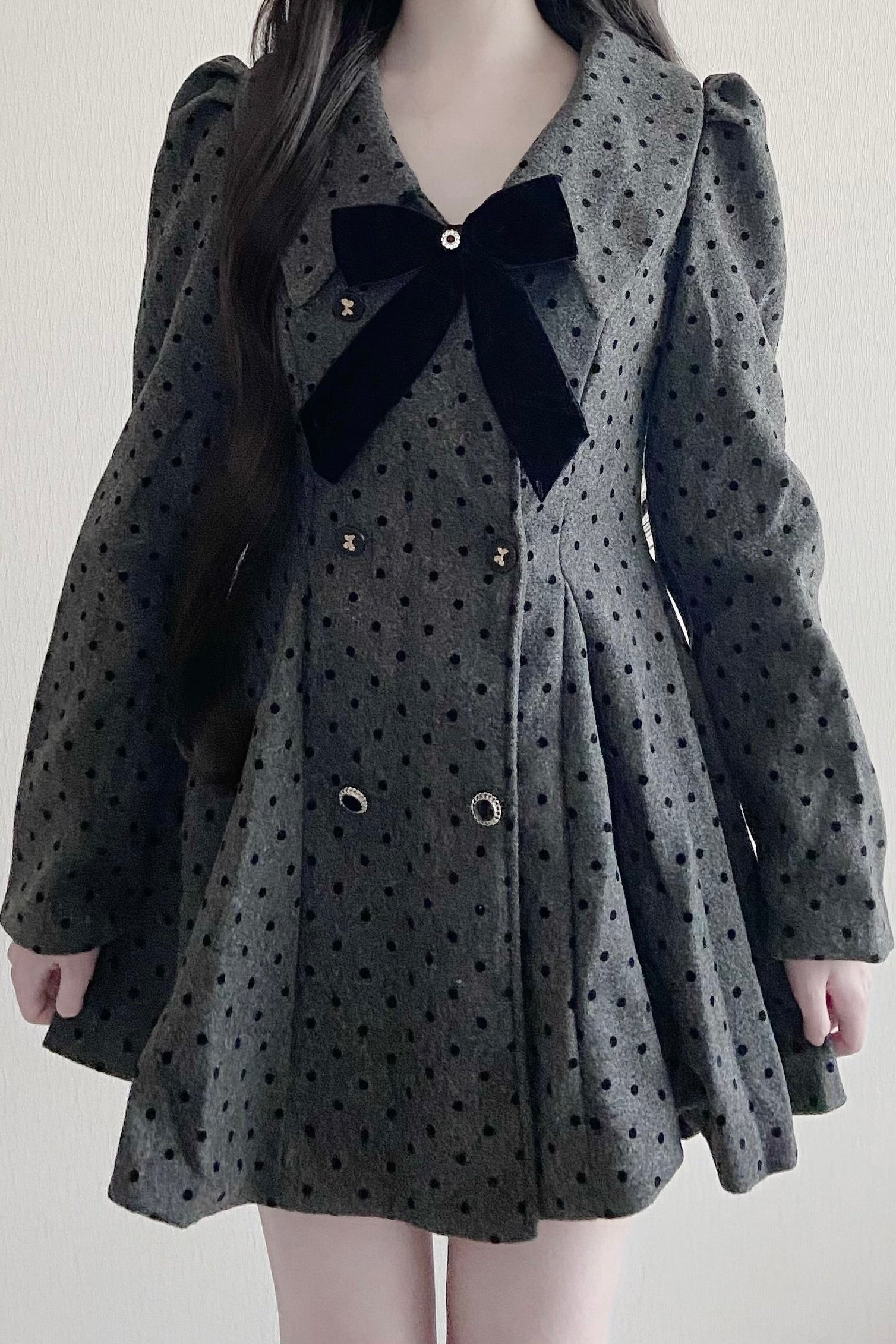 リボンドットワンピースコート KR30444