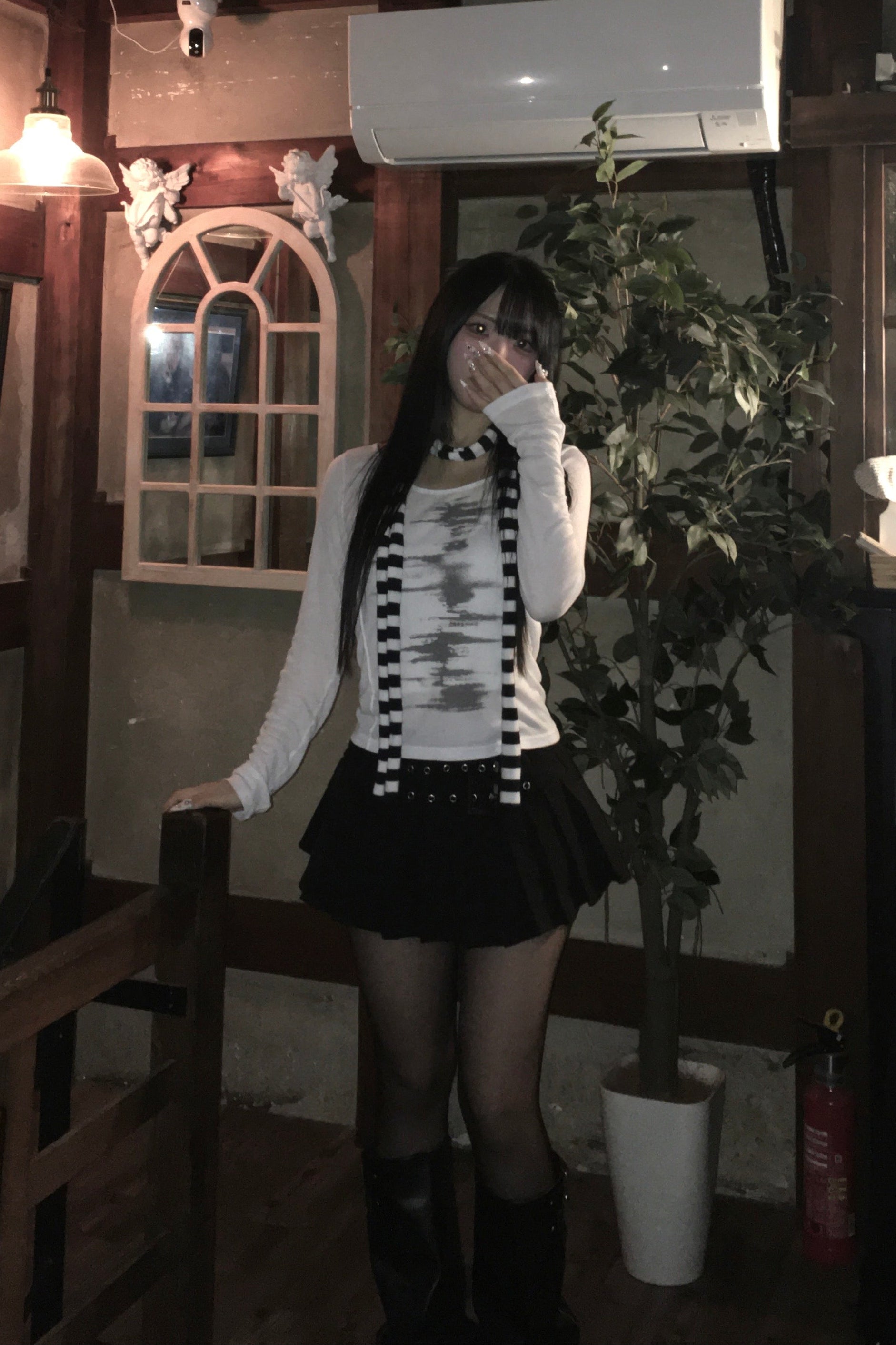 ワイドベルトプリーツミニスカート KR13618