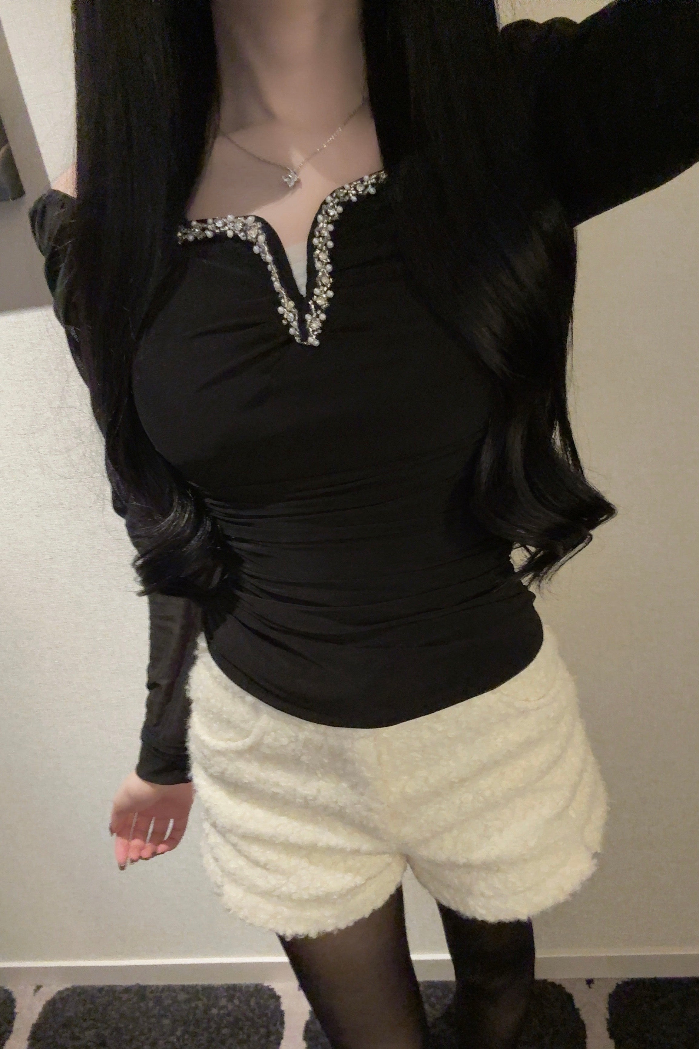 スクエアネックビジューカットソー KR12730