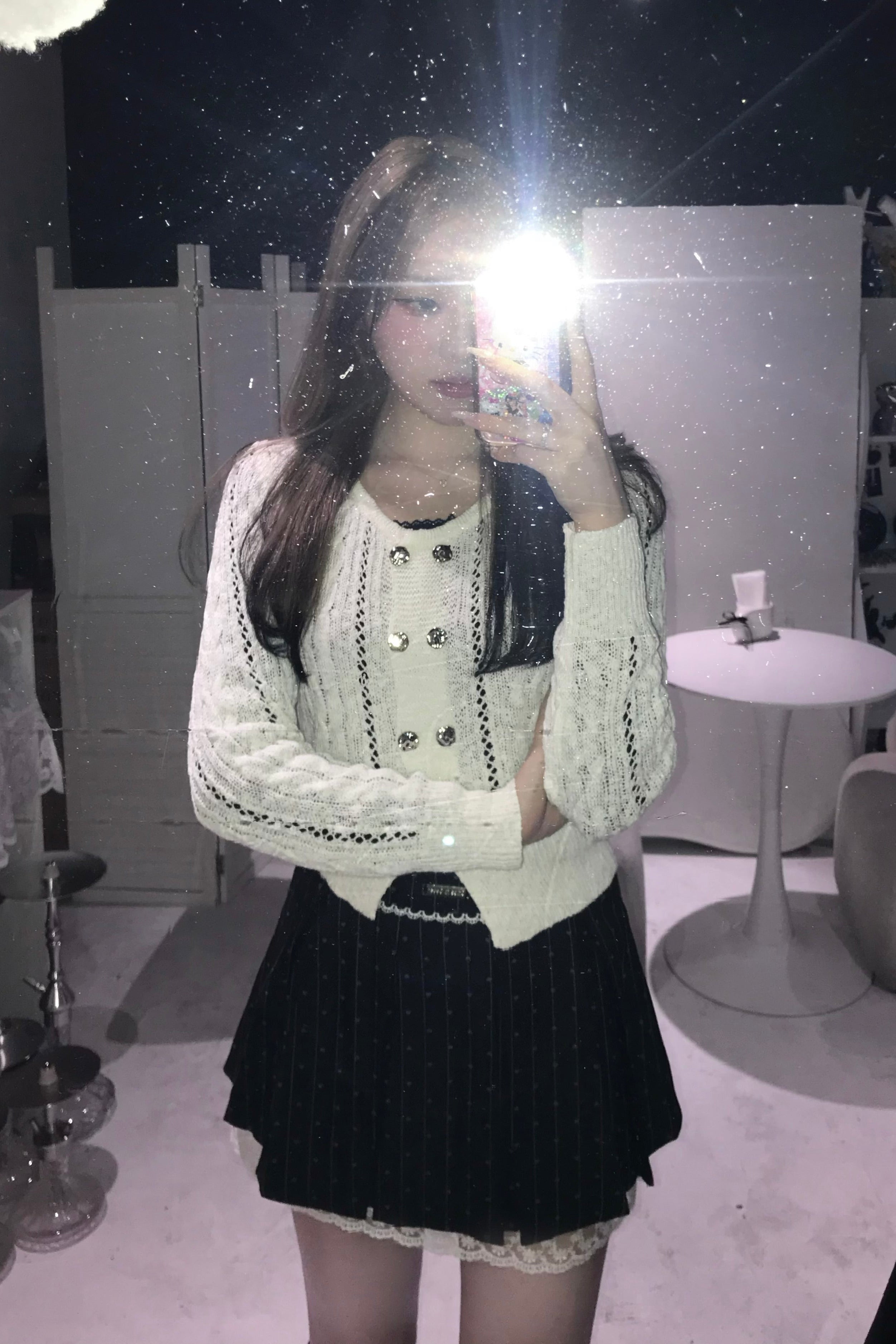 ケーブルダブルボタンカーディガン KR13973