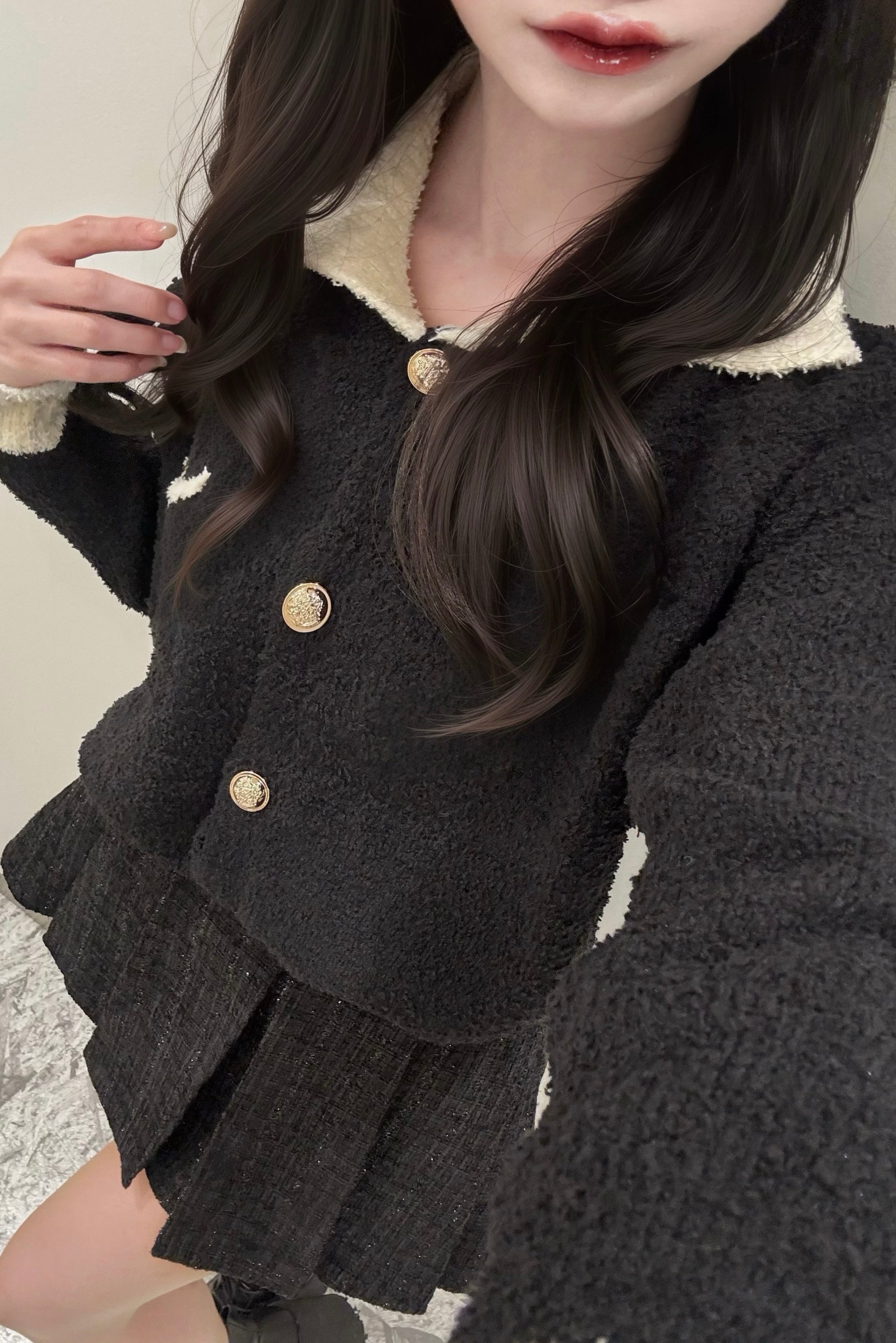 シャツエリバイカラーニット KR13604