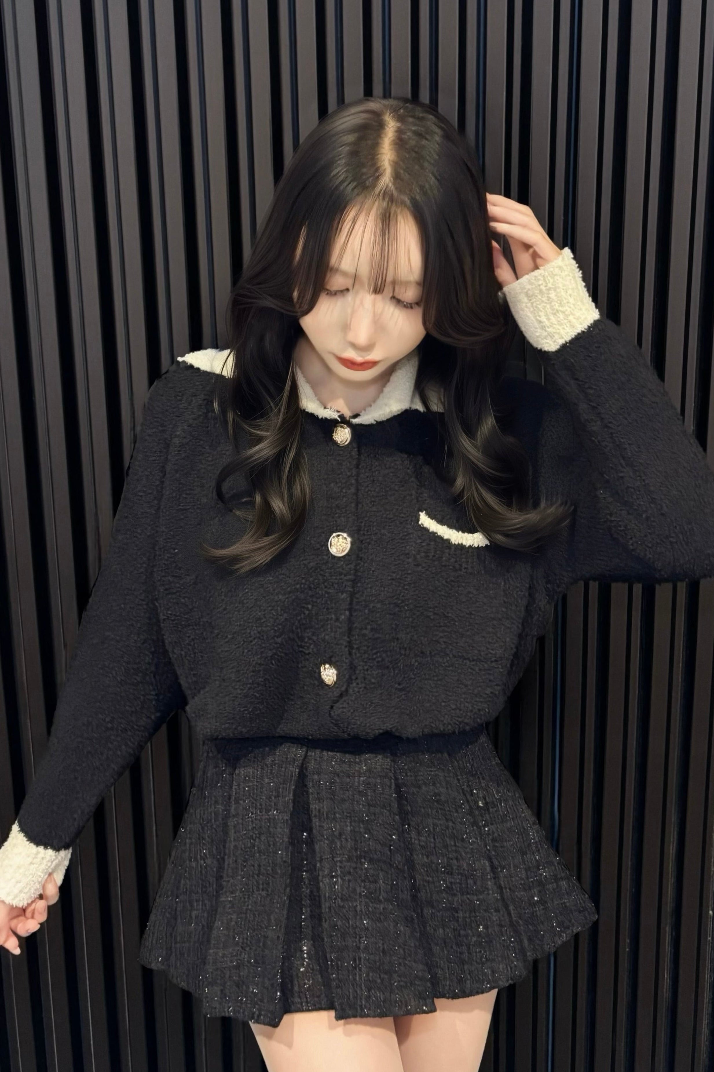 シャツエリバイカラーニット KR13604