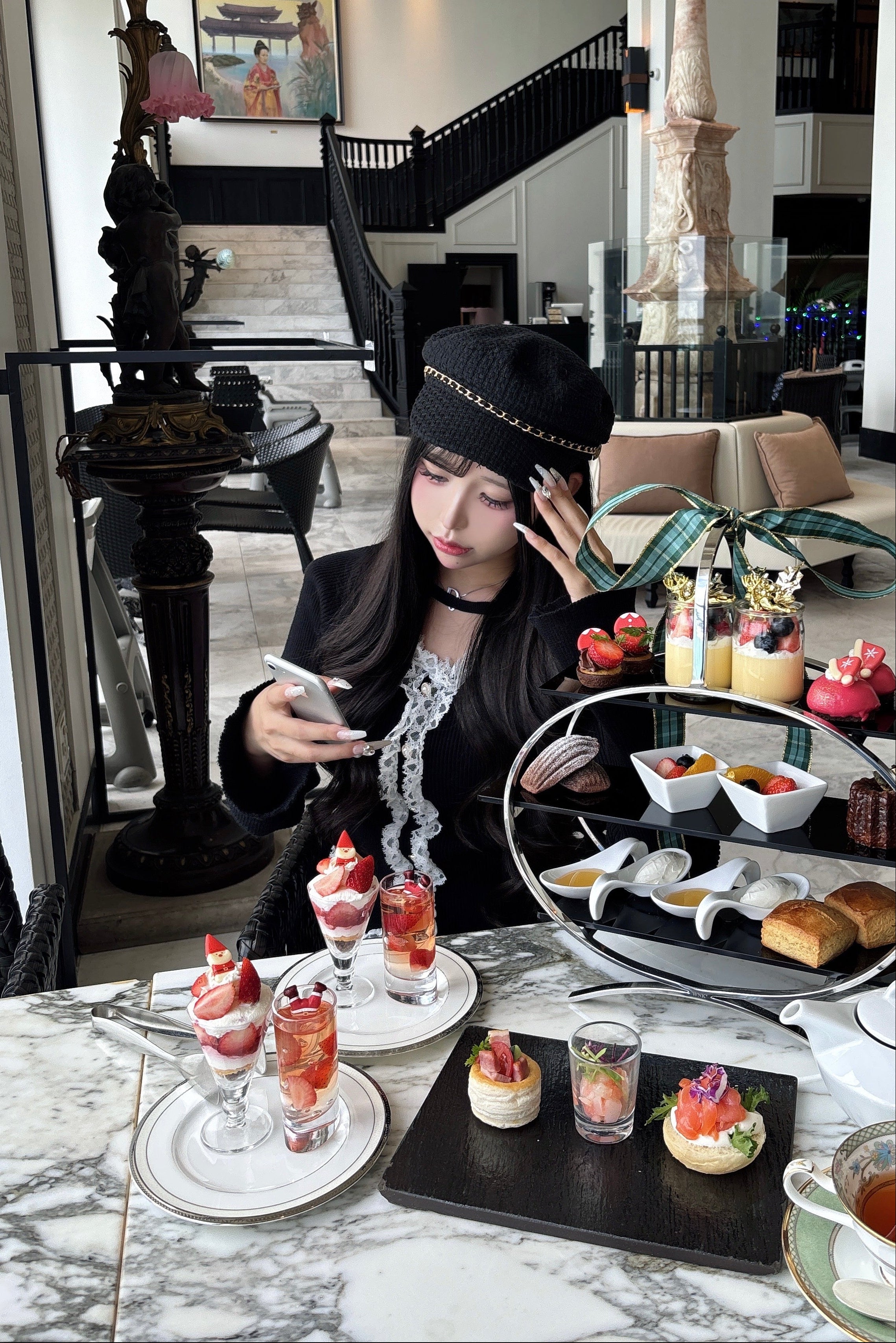 レースレイヤードリブトップス KR13747