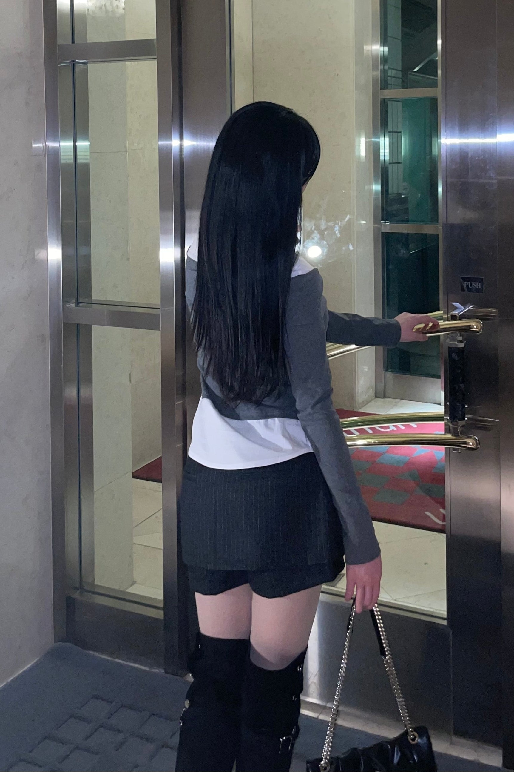 ストライプミニスカートパンツ KR14056