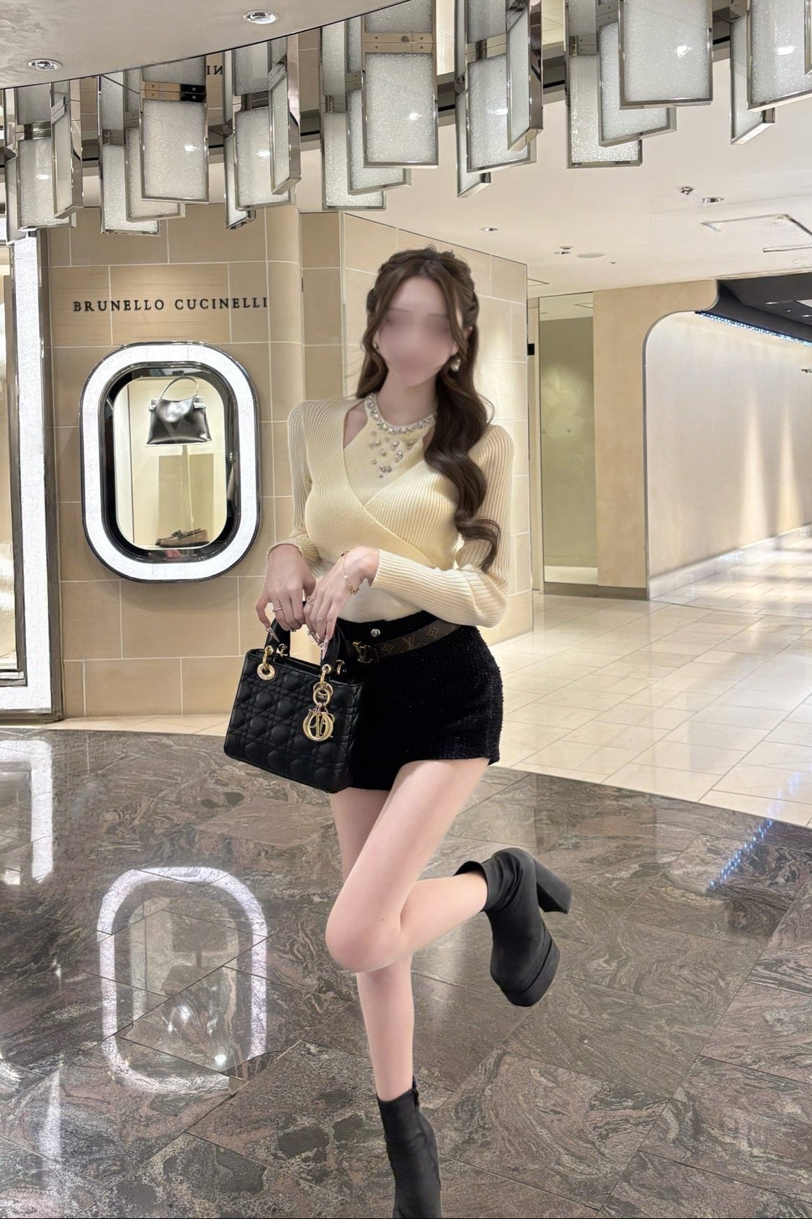 ビジューリブニットトップス KR14081