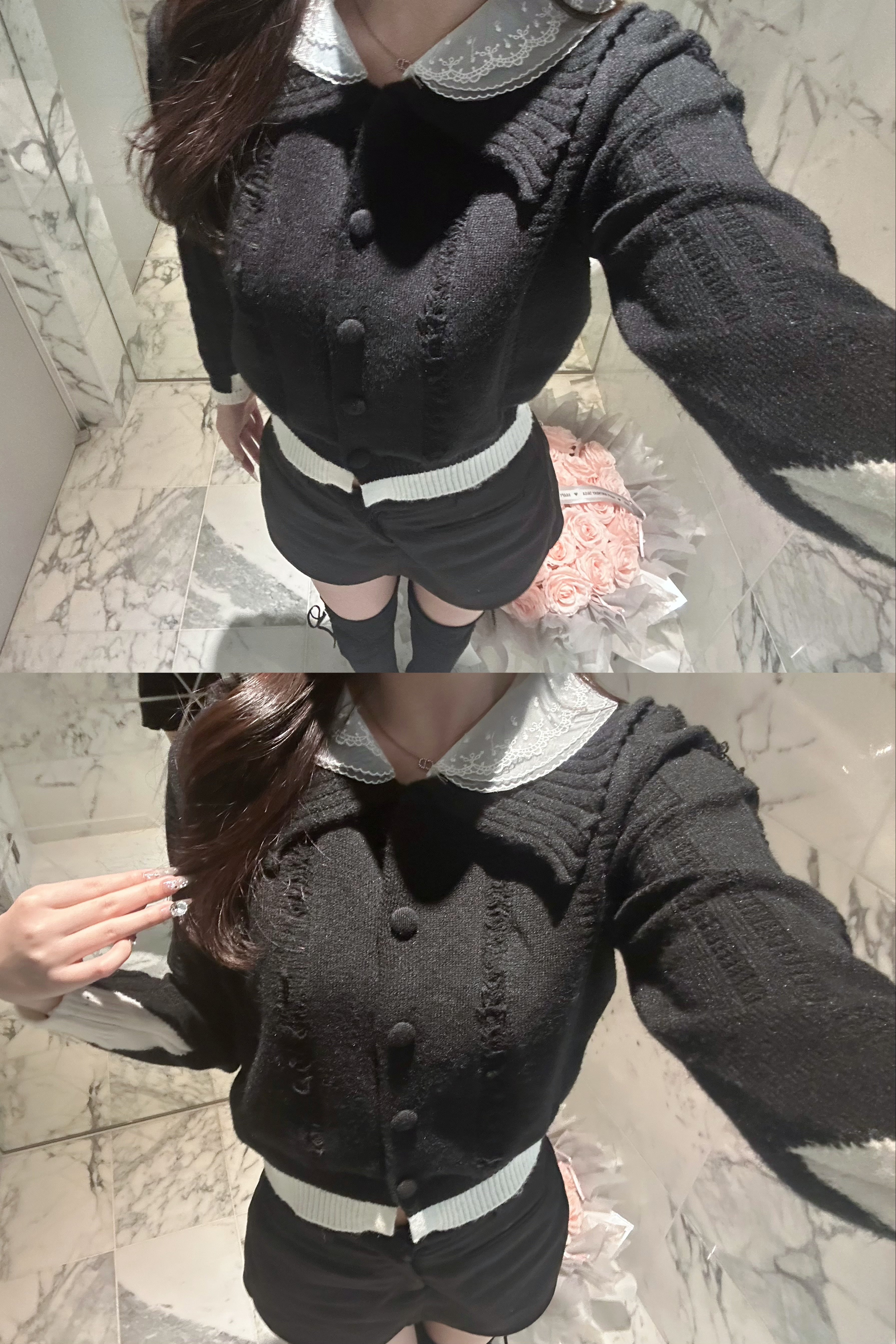 バイカラーフレンチニットKR13519