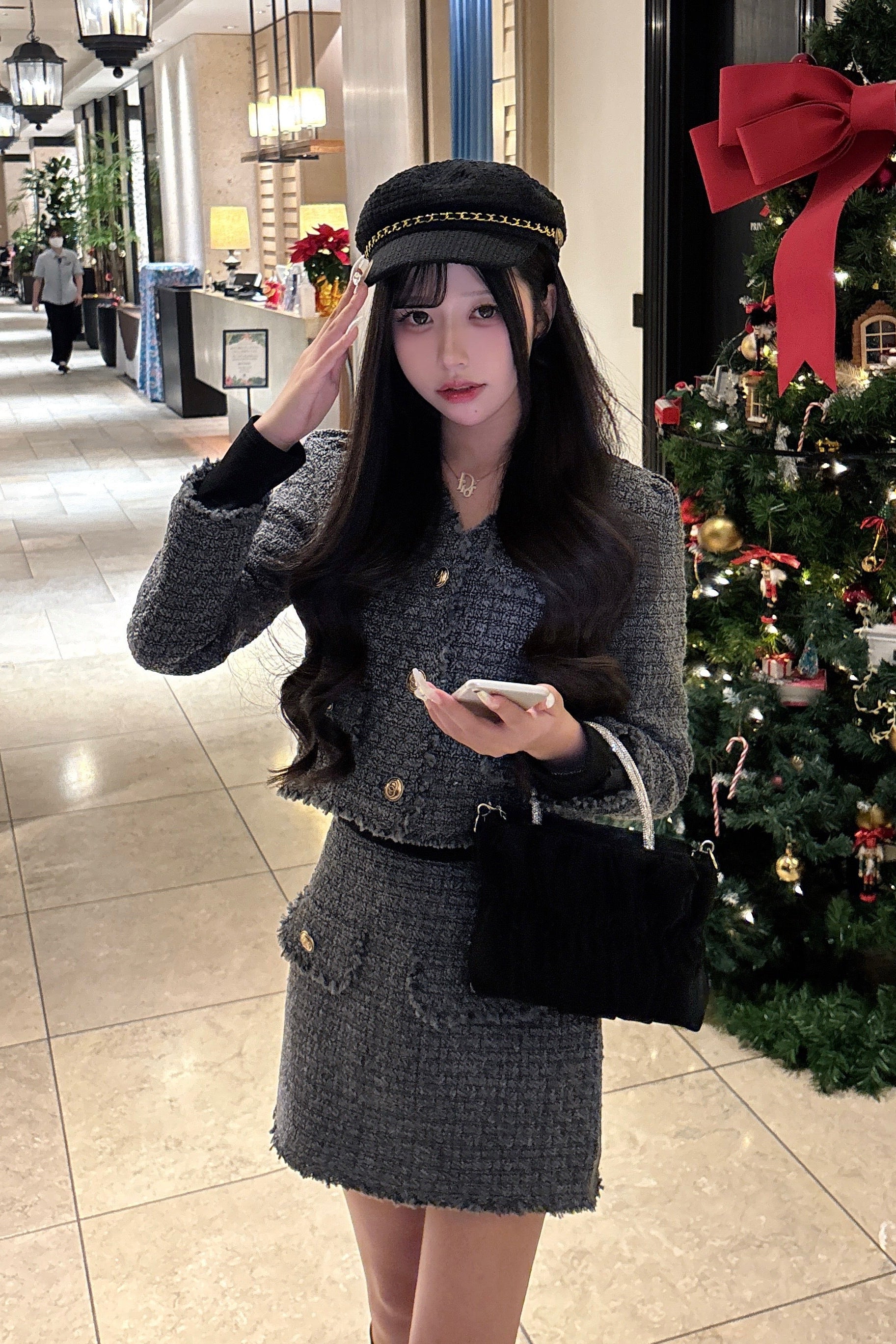 フリンジポケットツイードセットアップ KR30254