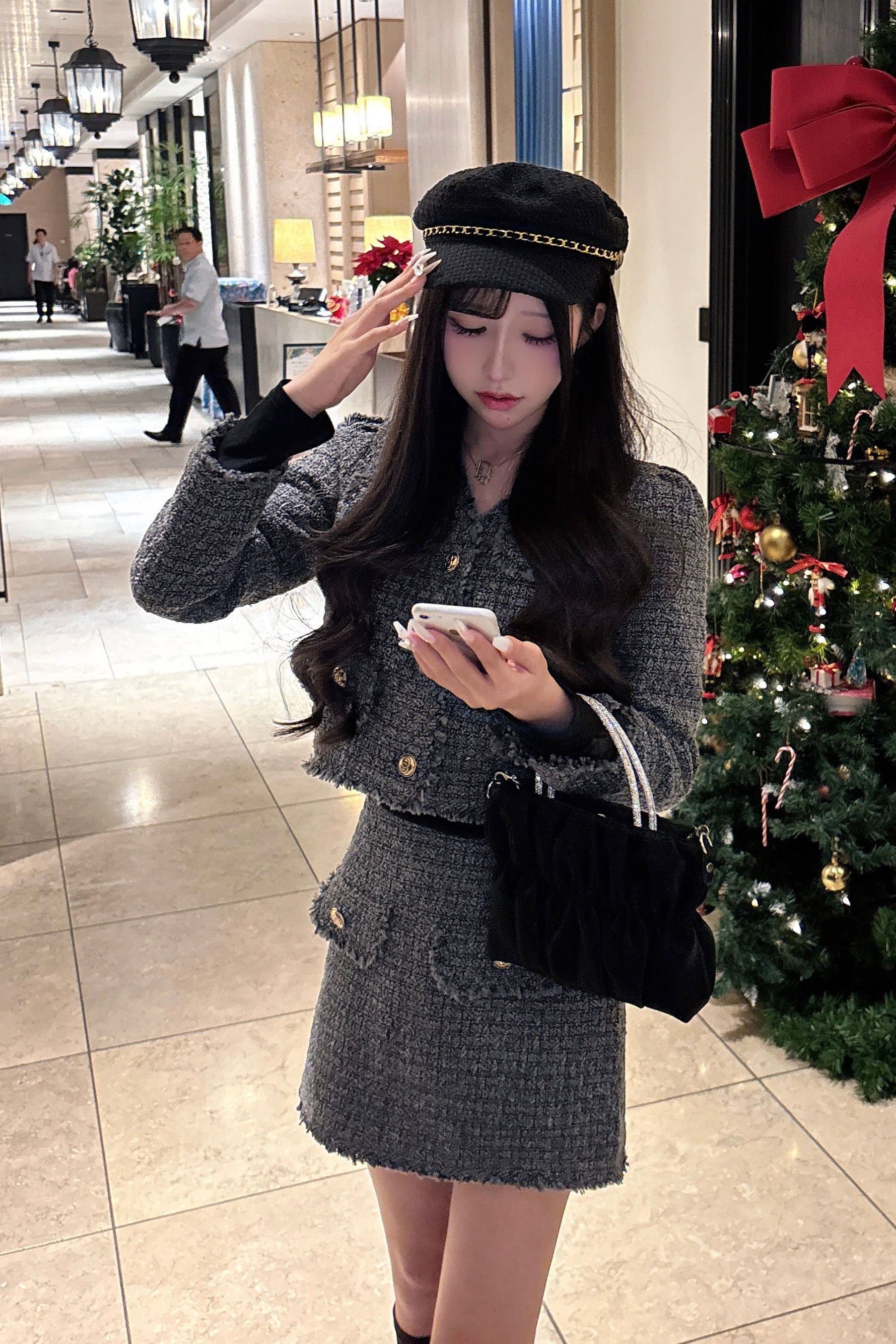 ファーフードロングダウン KR30044