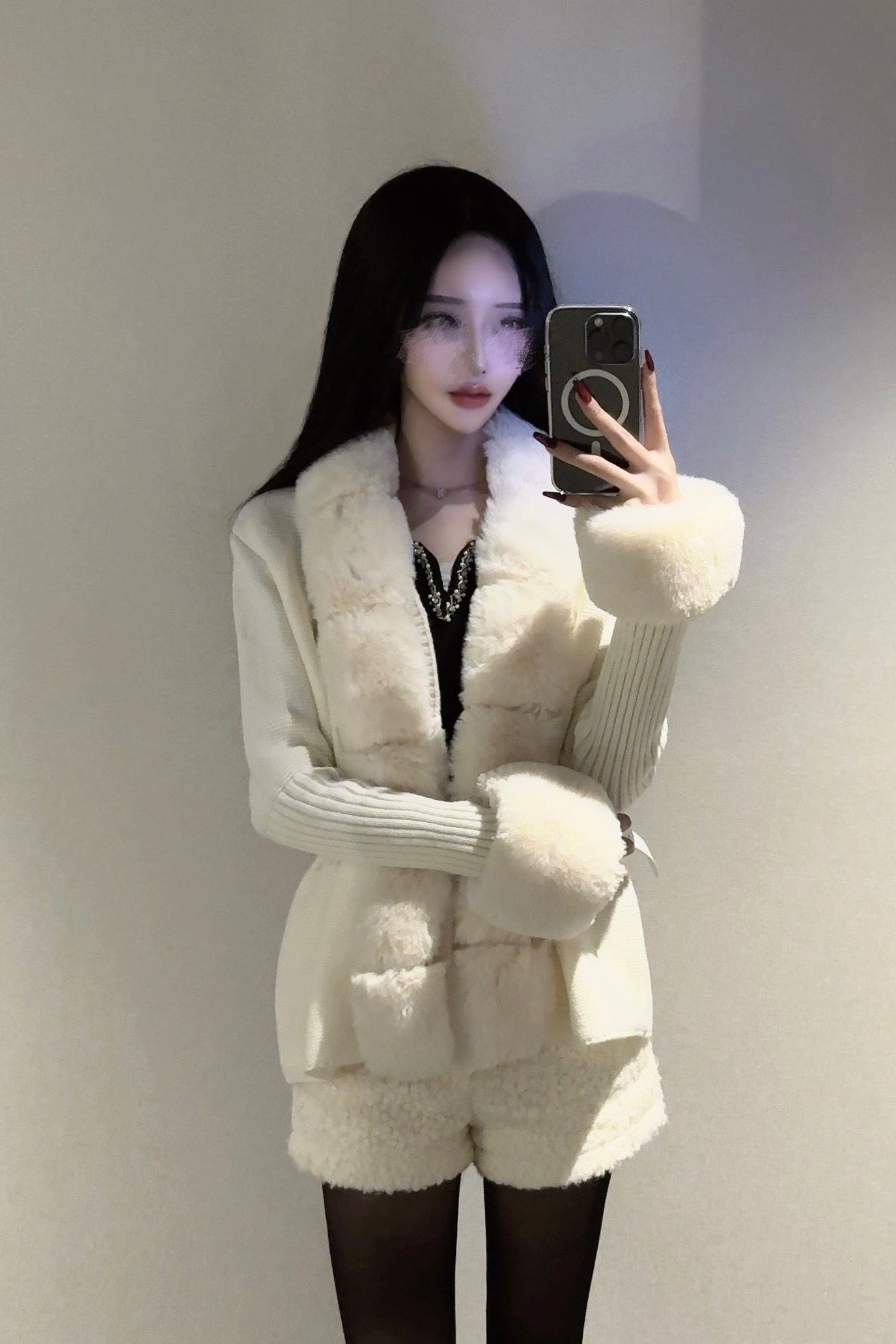 ファーデザインカーディガン KR30388