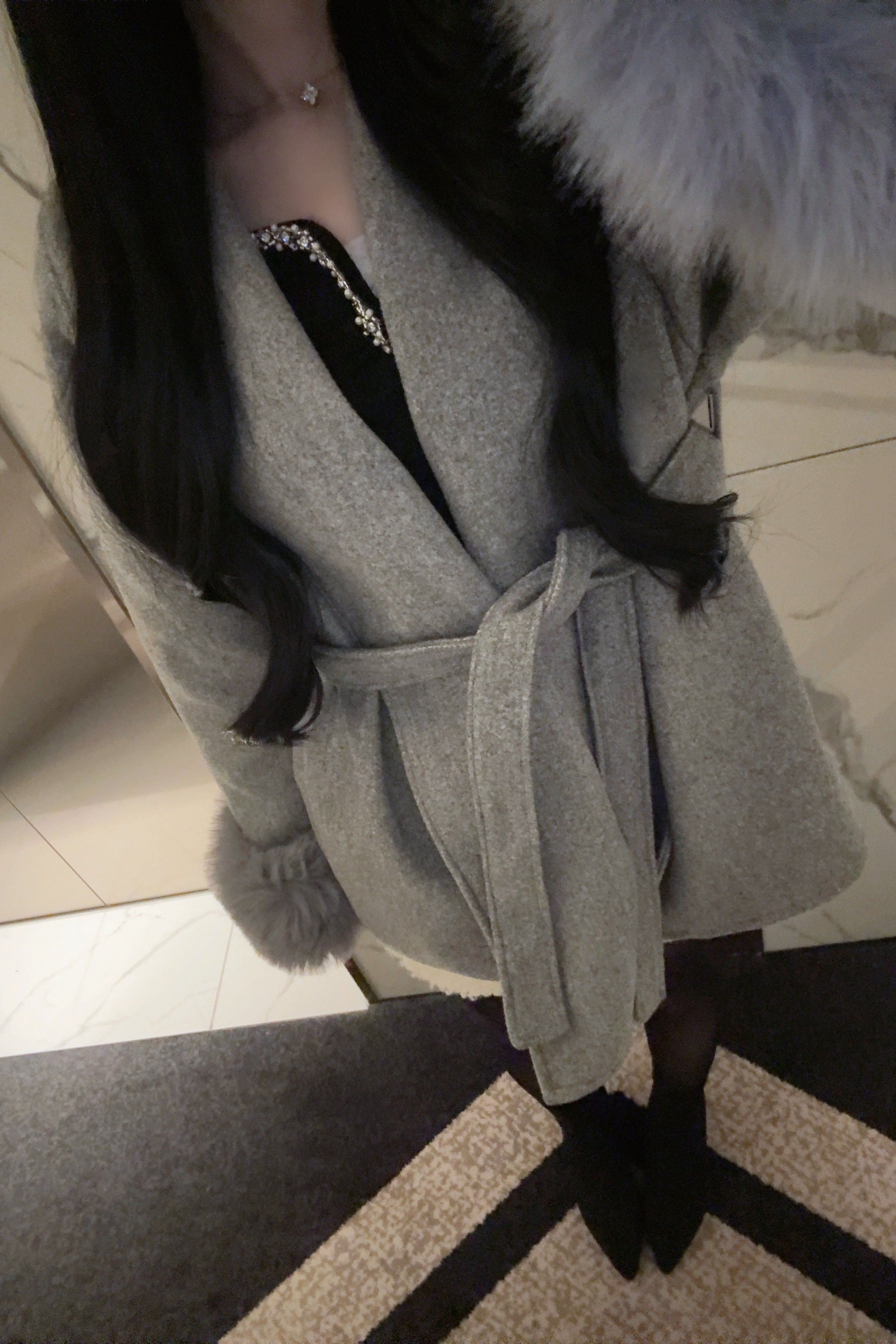 ラグジュアリースリーブファーコート KR30387