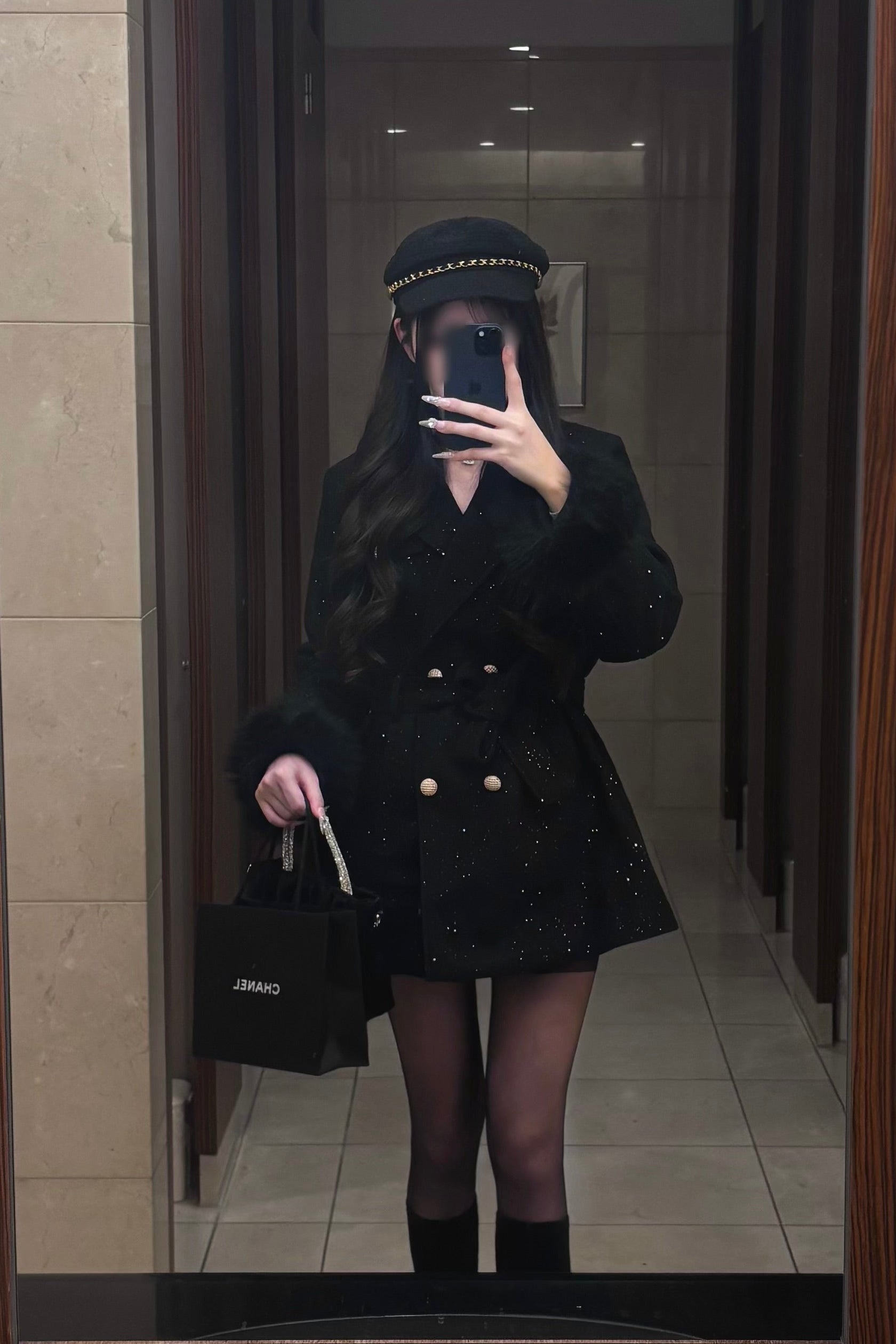 ロングラメコート KR30431