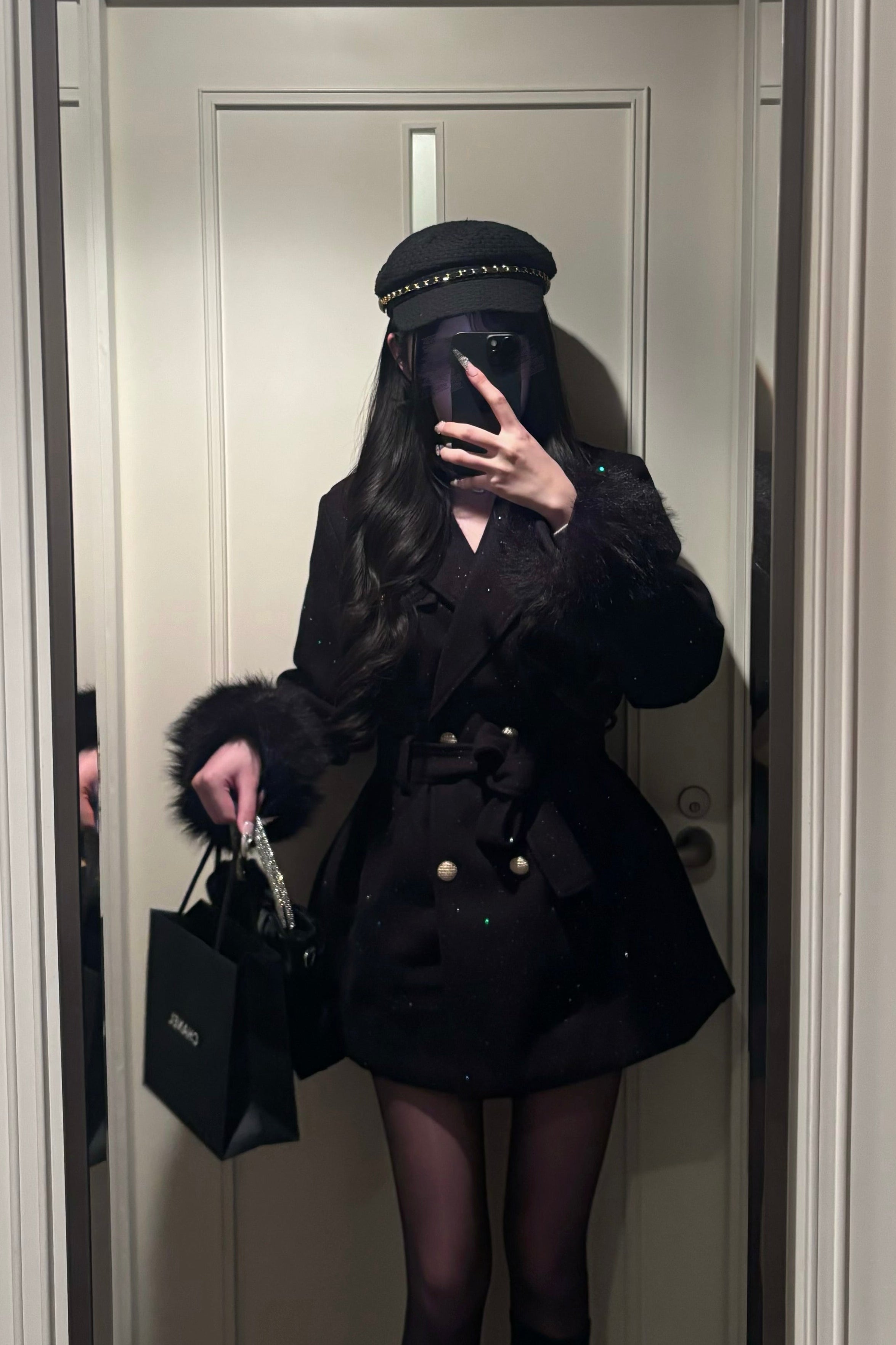 ロングラメコート KR30431