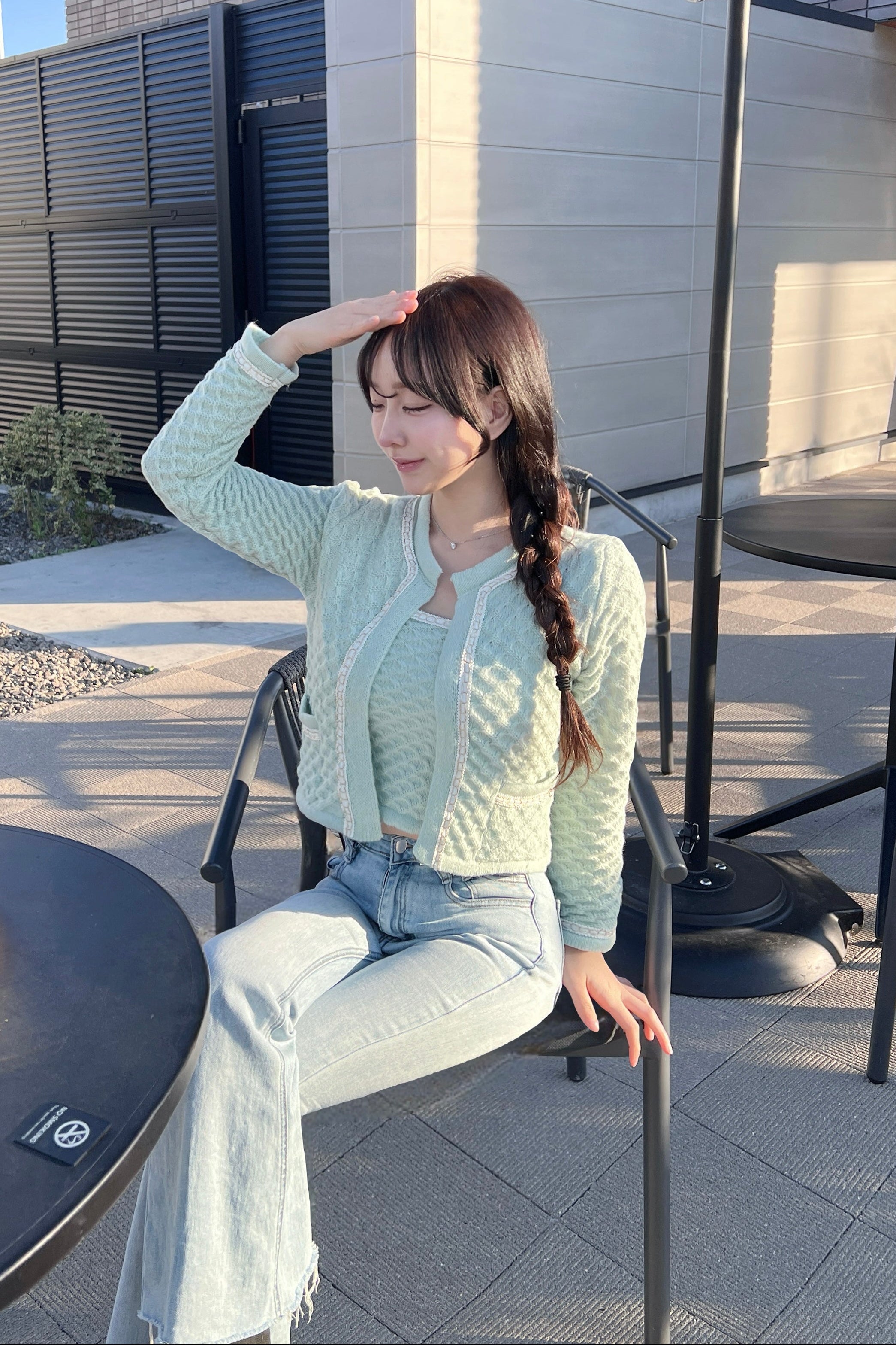 ビジュ―ラインニットカーディガン KR14170