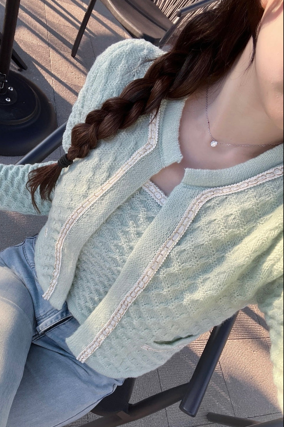 ビジュ―ラインニットカーディガン KR14170