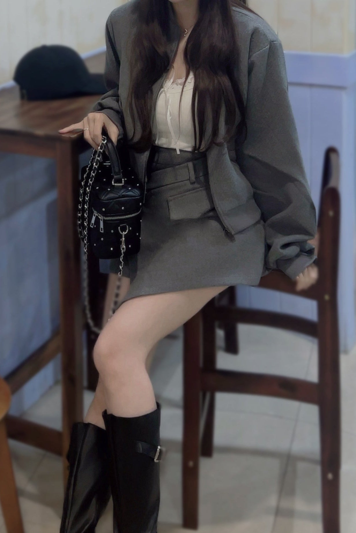 クロップドジップセットアップ KR13372