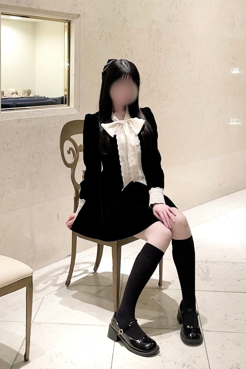 ロマンティックレースリボンワンピース KR13562