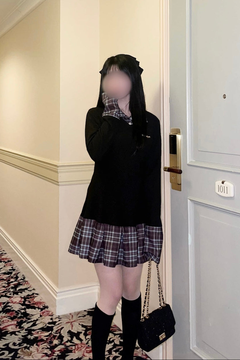 プリーツチェックワンピース KR30458
