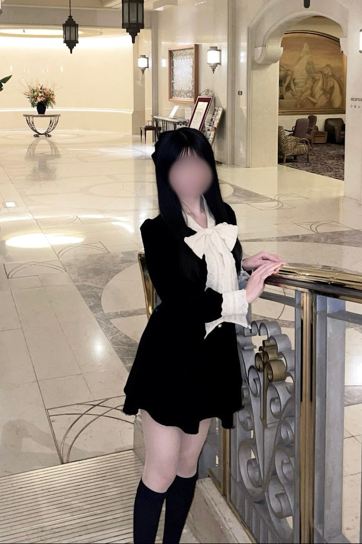 ロマンティックレースリボンワンピース KR13562