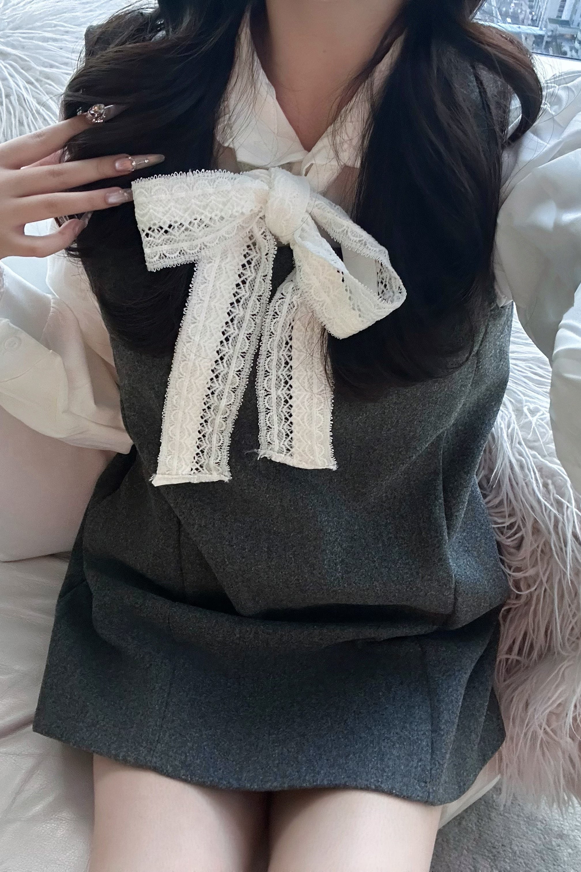 レースリボンフレンチミニワンピース KR13808