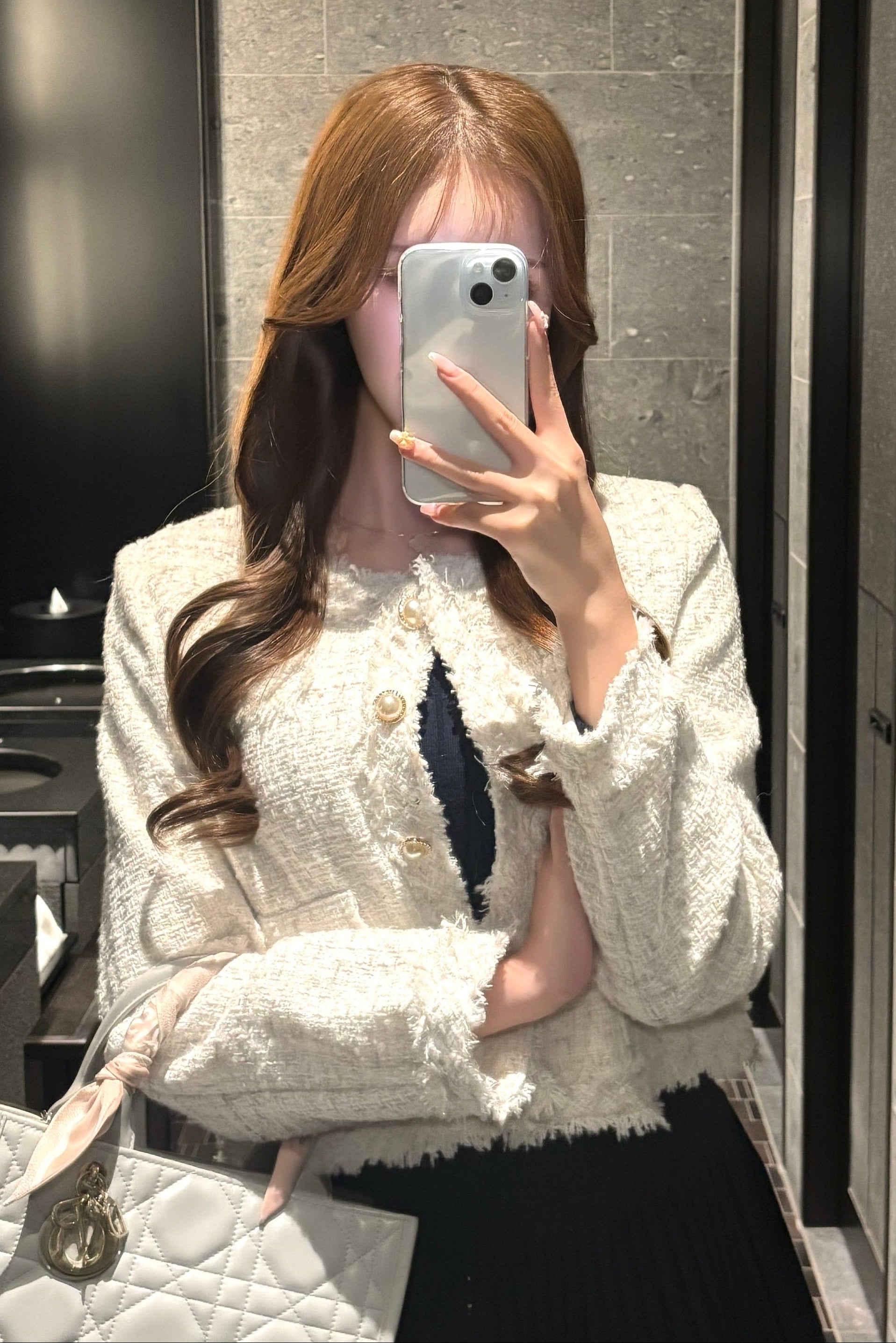 フリンジノーカラーツイードジャケット KR12295