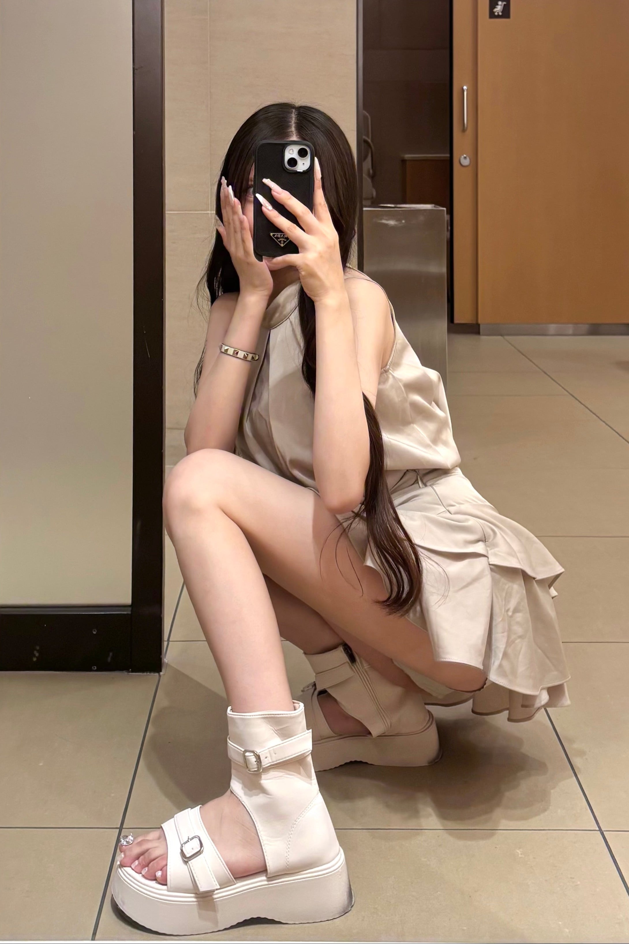 厚底アンクルブーツサンダル KR15058