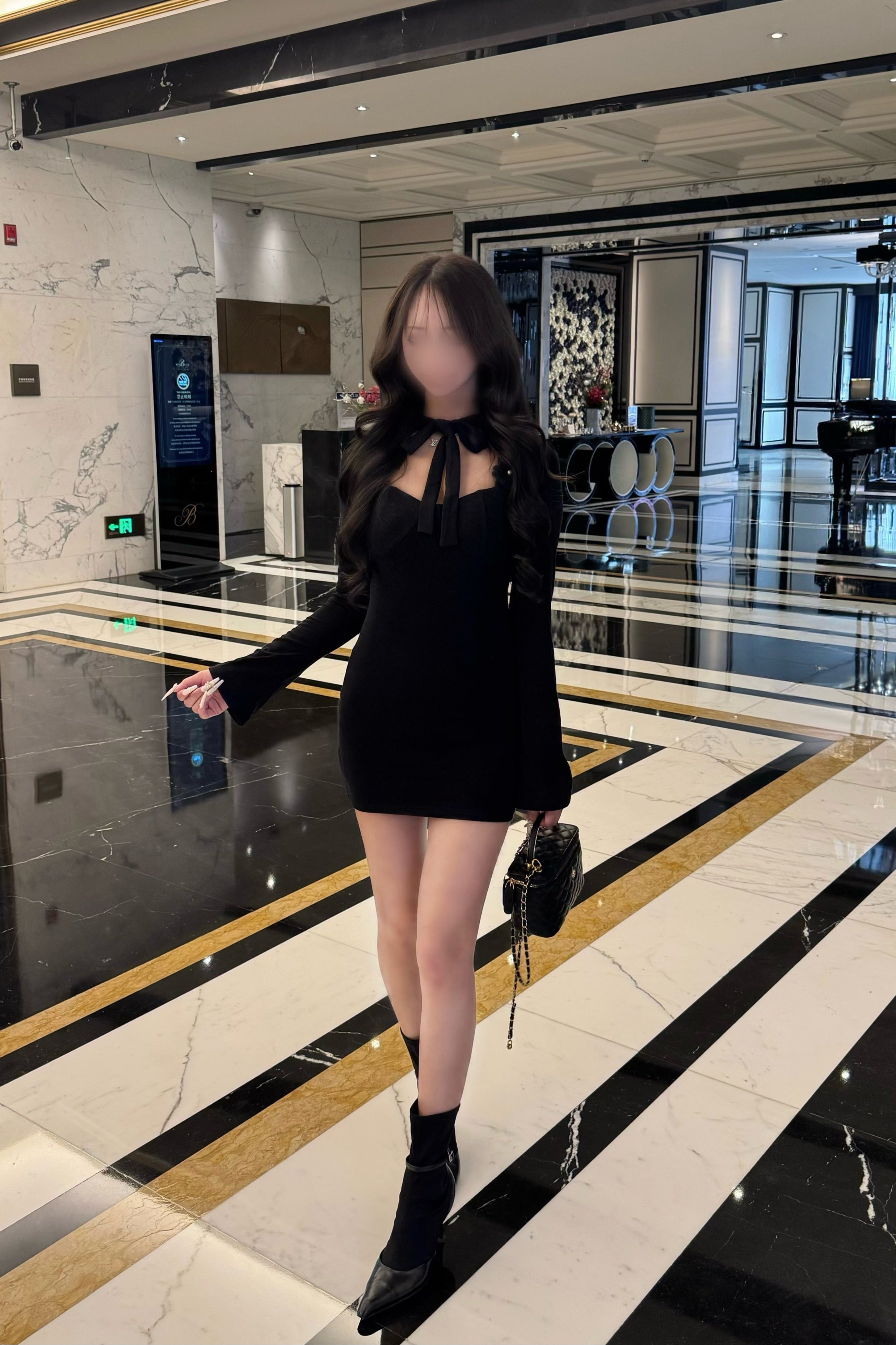 ショルダーリボンミニワンピース KR13588