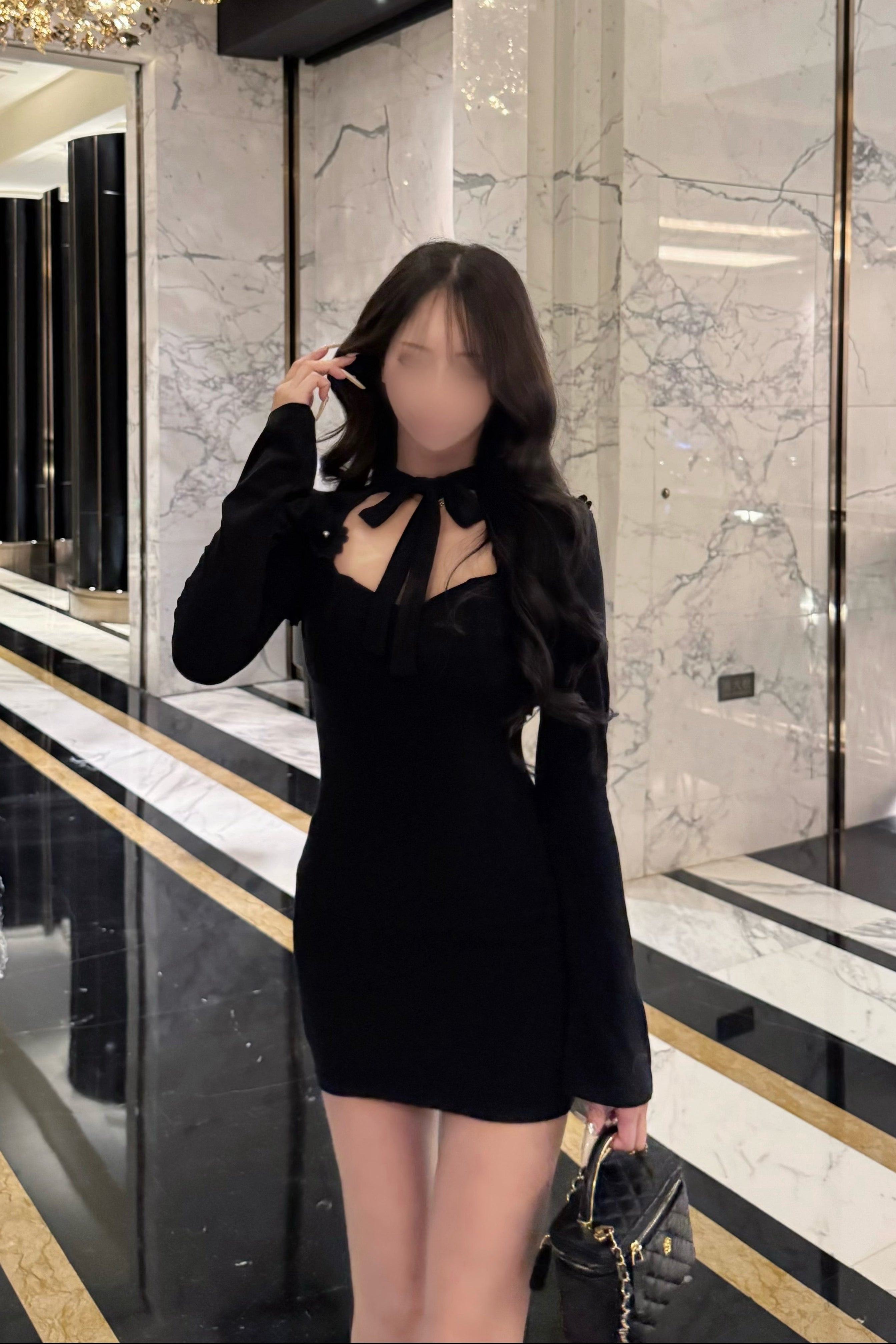 ショルダーリボンミニワンピース KR13588