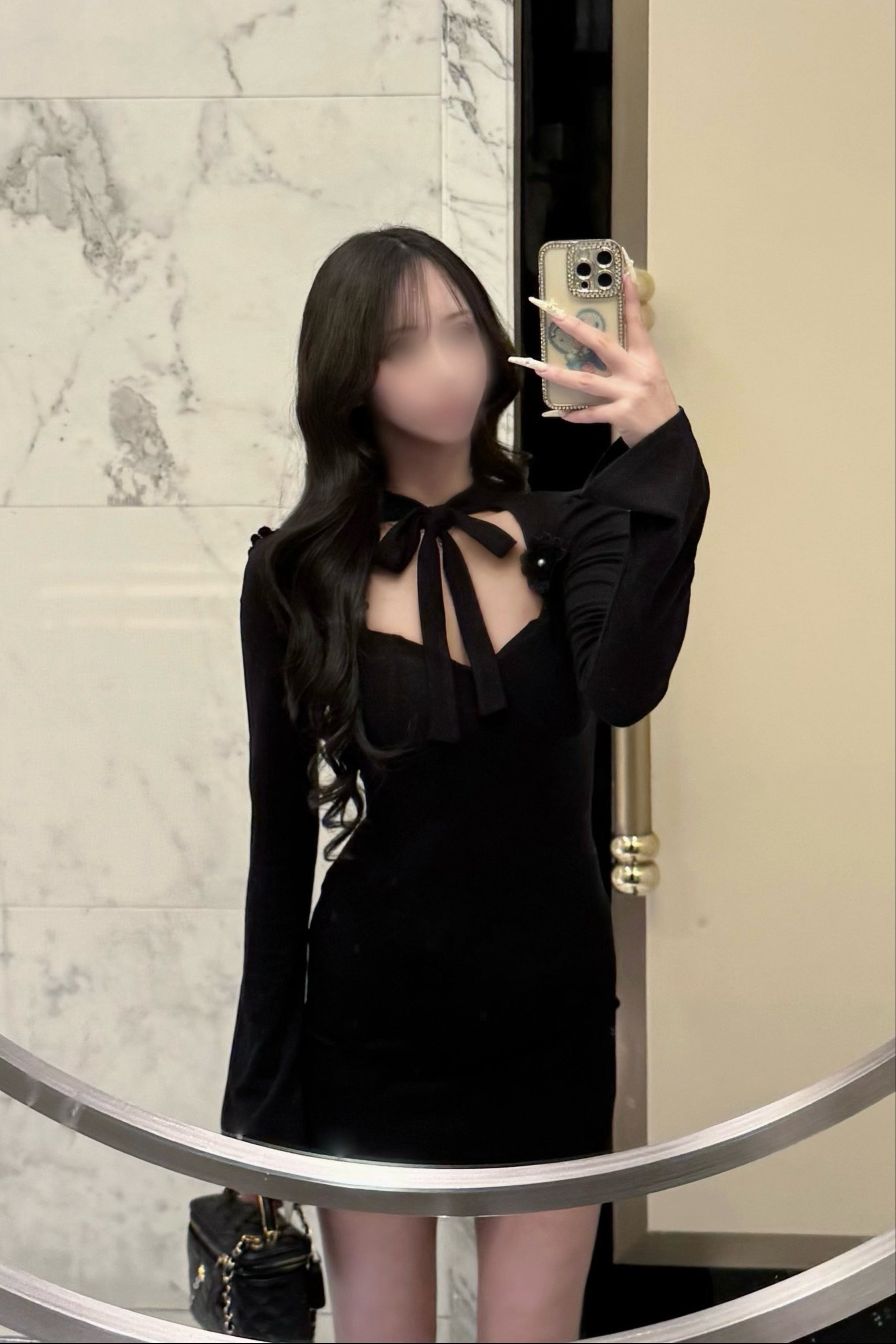 ショルダーリボンミニワンピース KR13588